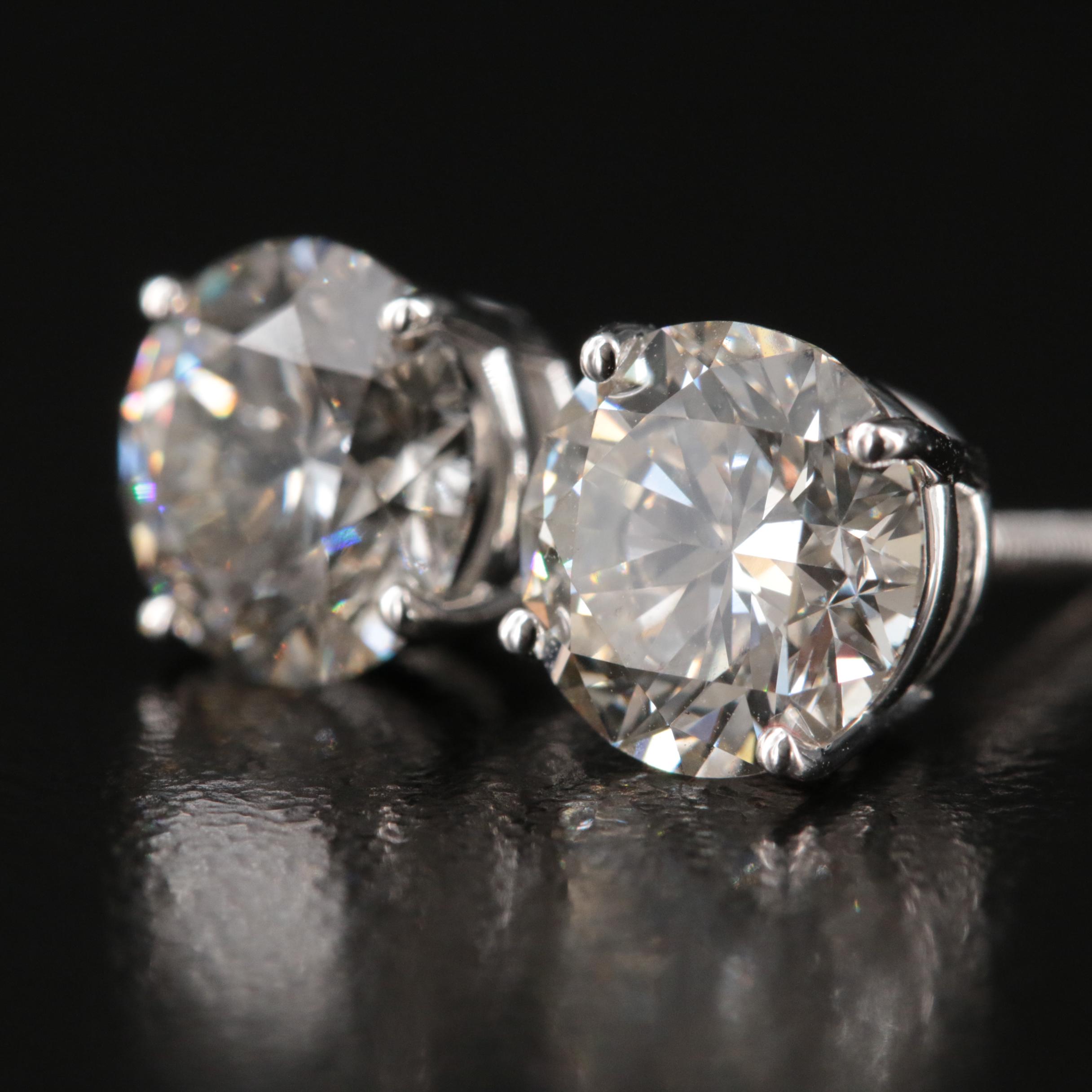 Platinum 3.33 CTW Lab Grown Diamond Stud Earrings