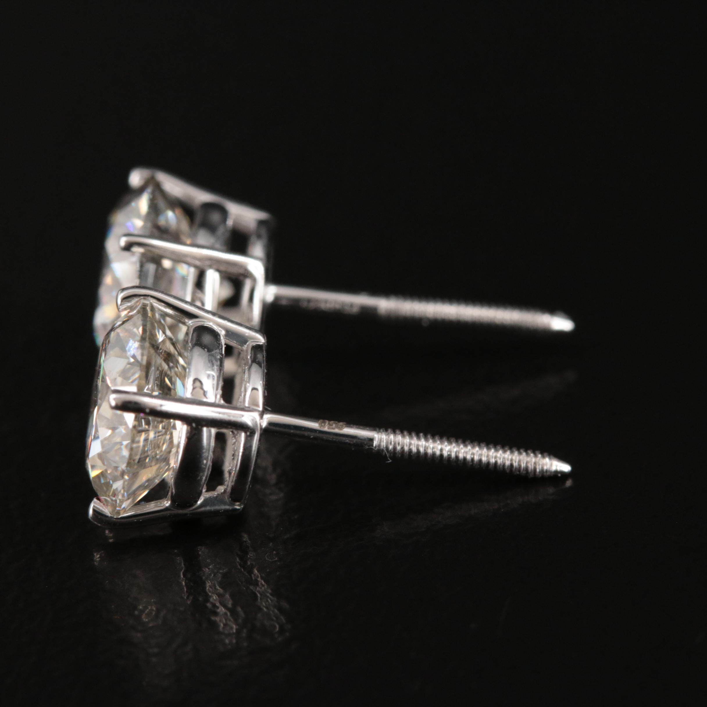 Platinum 3.33 CTW Lab Grown Diamond Stud Earrings
