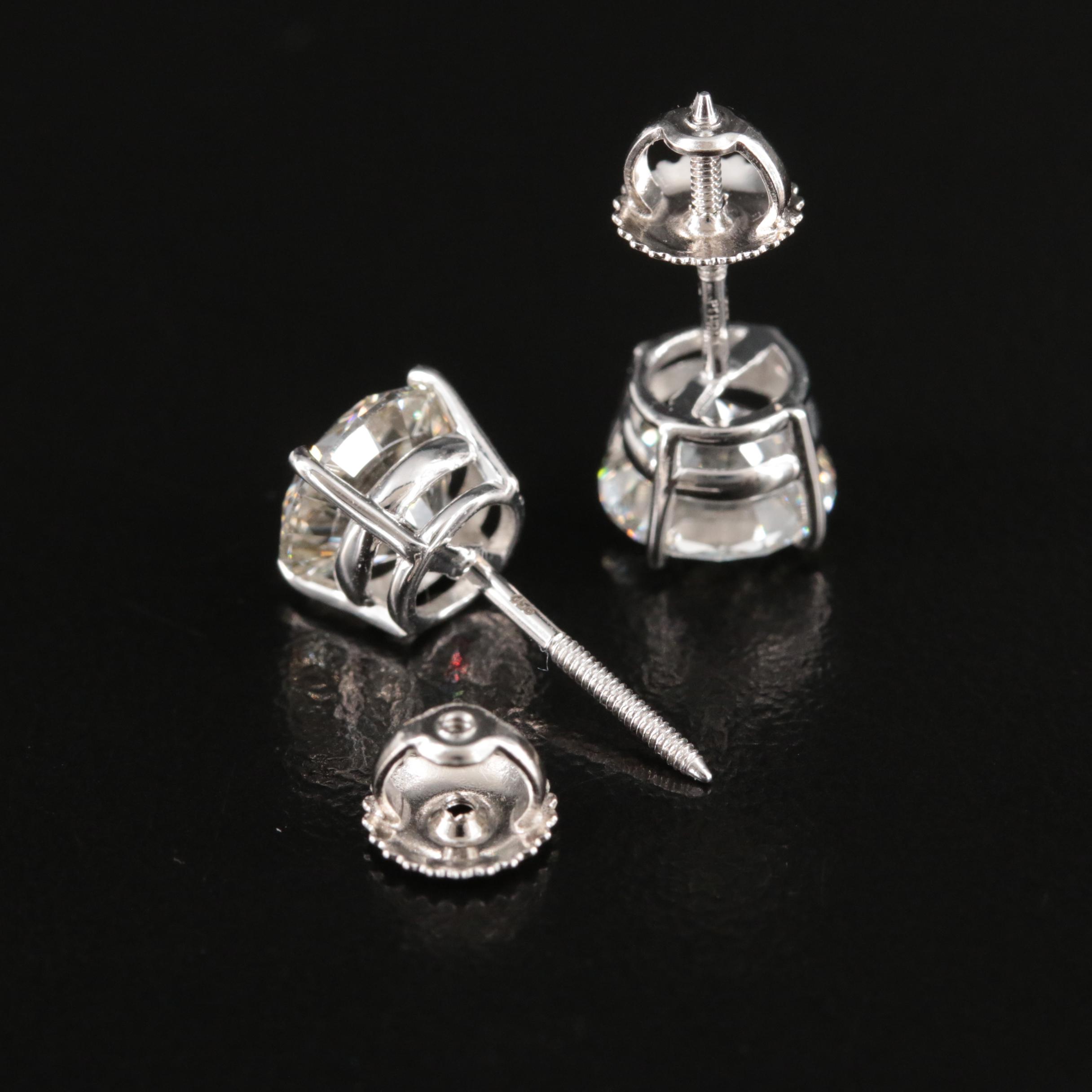 Platinum 3.33 CTW Lab Grown Diamond Stud Earrings