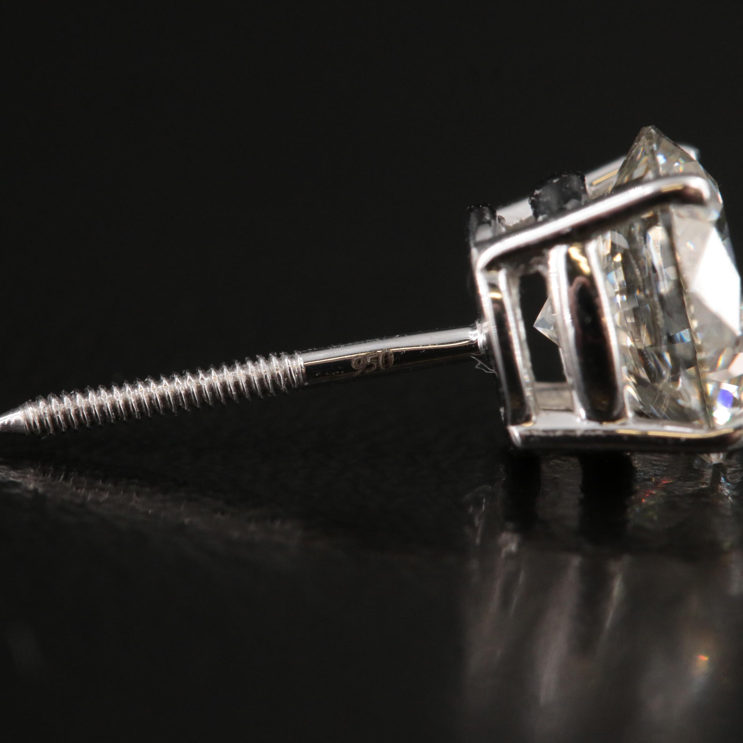 Platinum 3.33 CTW Lab Grown Diamond Stud Earrings