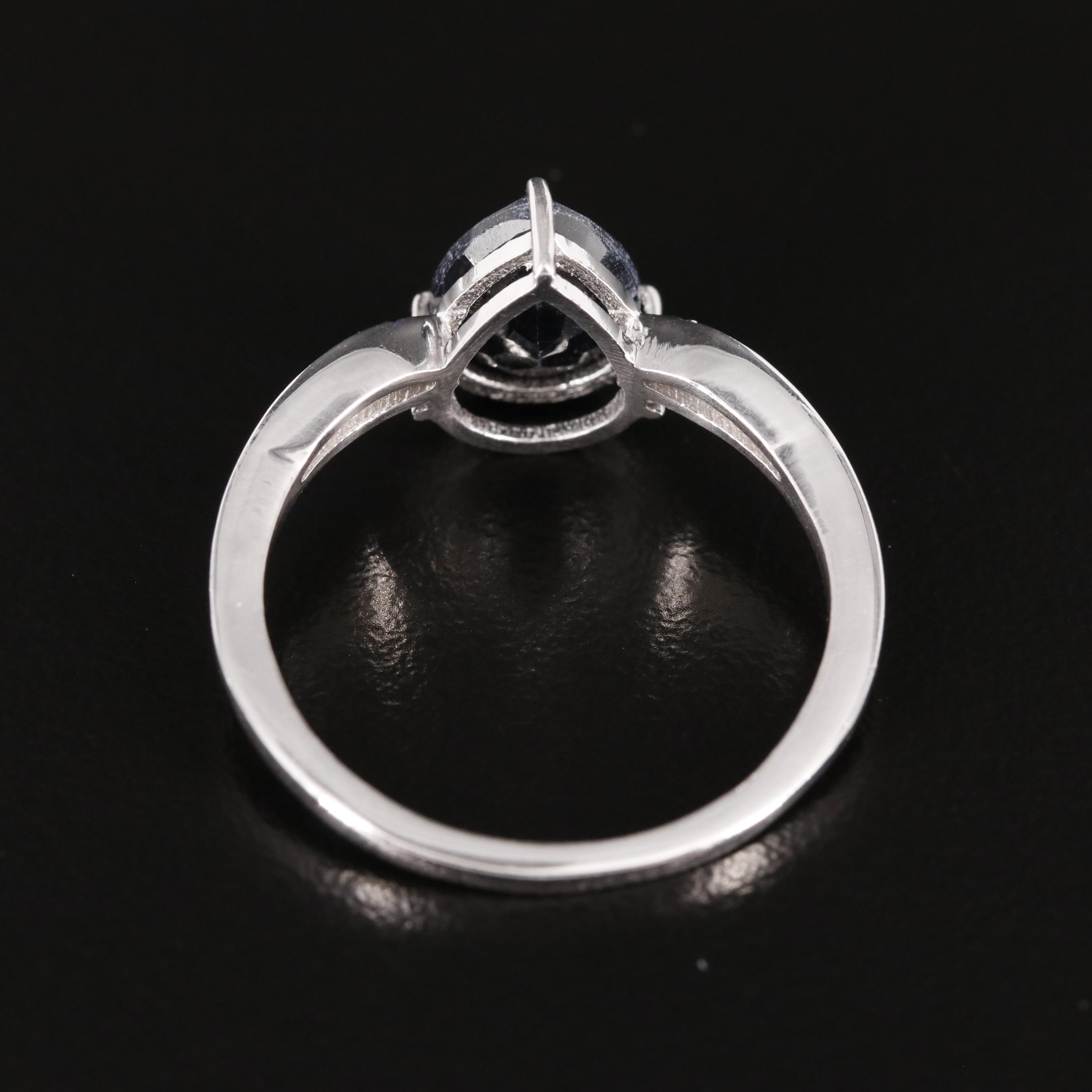 Sterling Sapphire and Diamond Ring