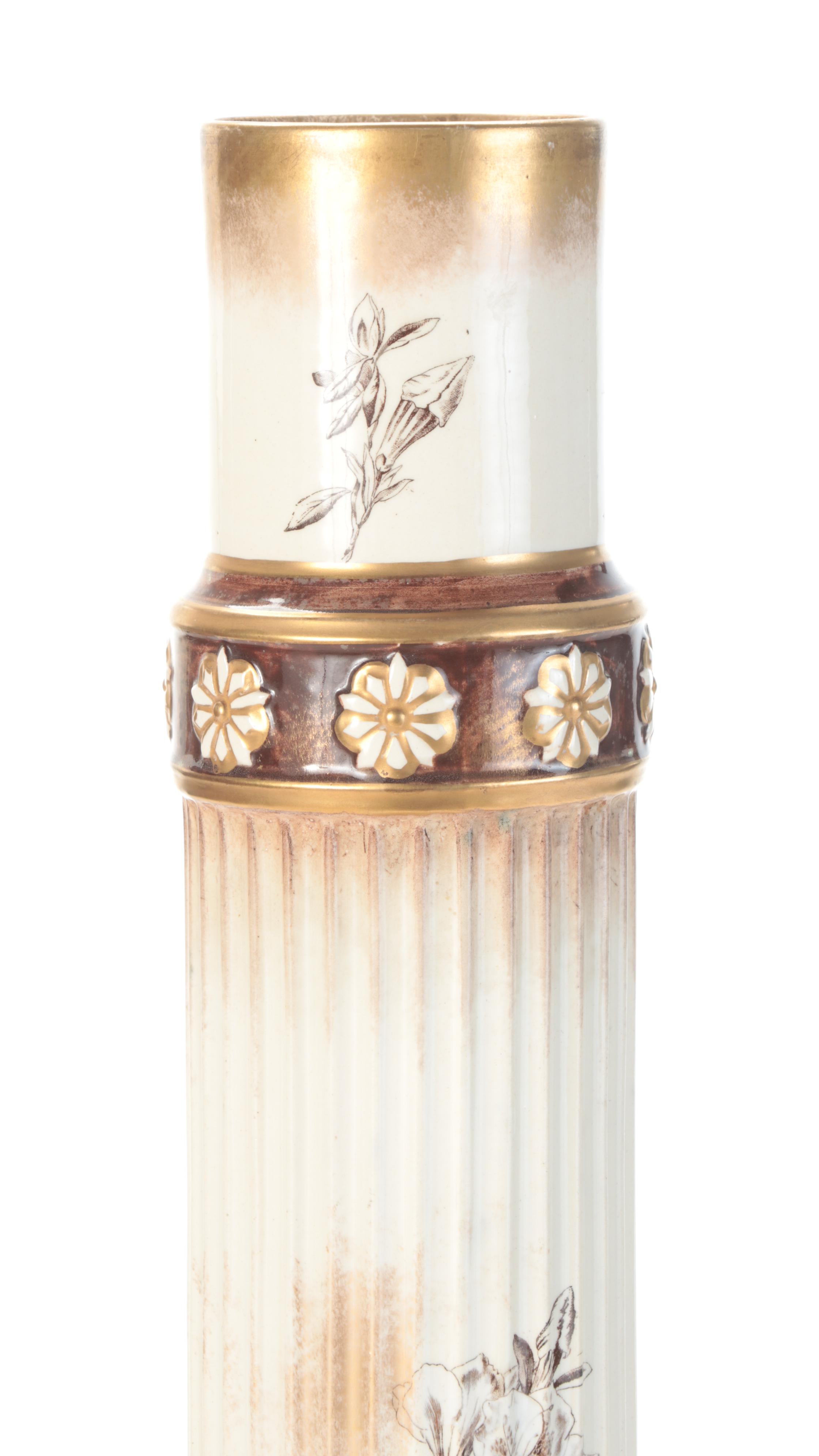 Crescent Faience Ceramic Floor Vase