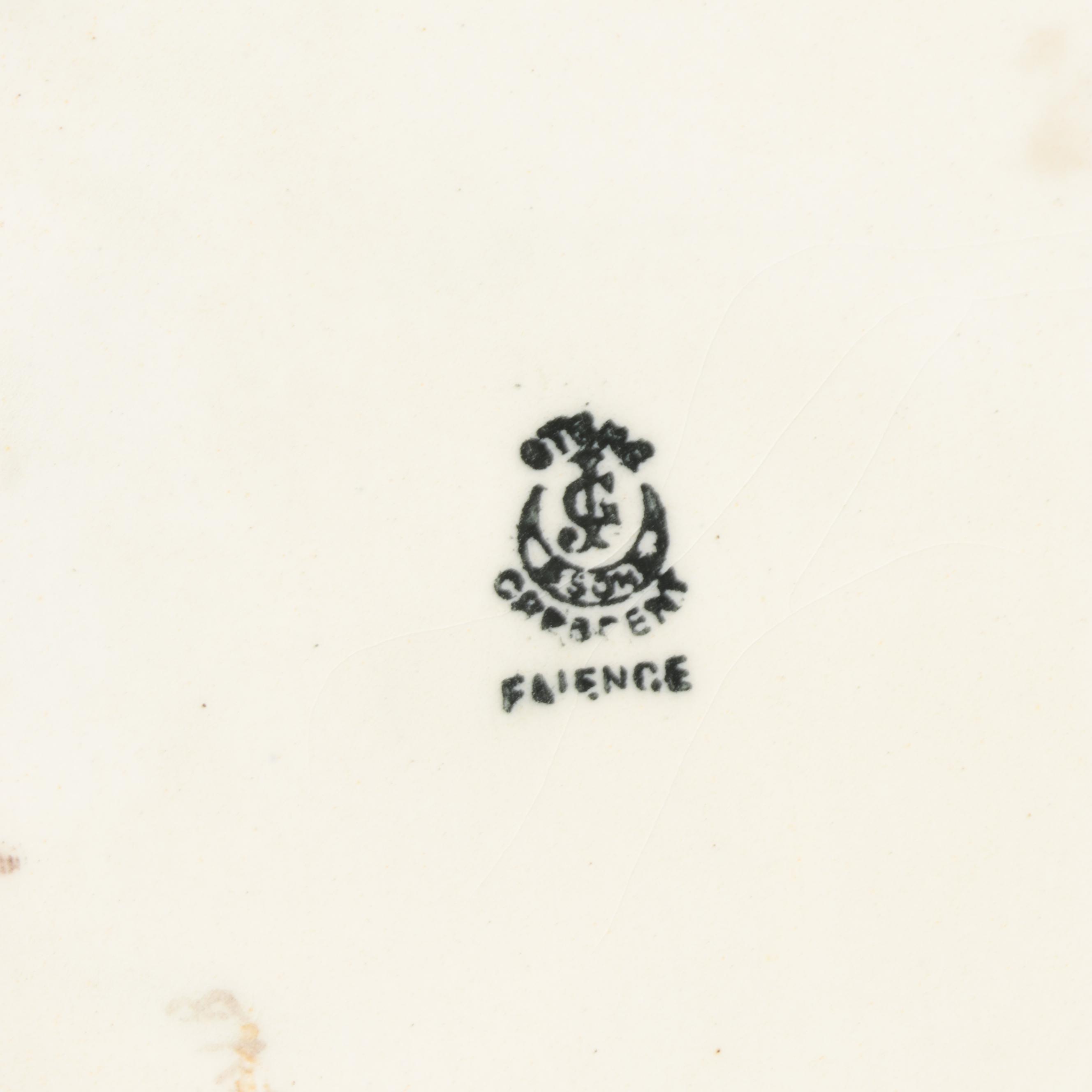 Crescent Faience Ceramic Floor Vase