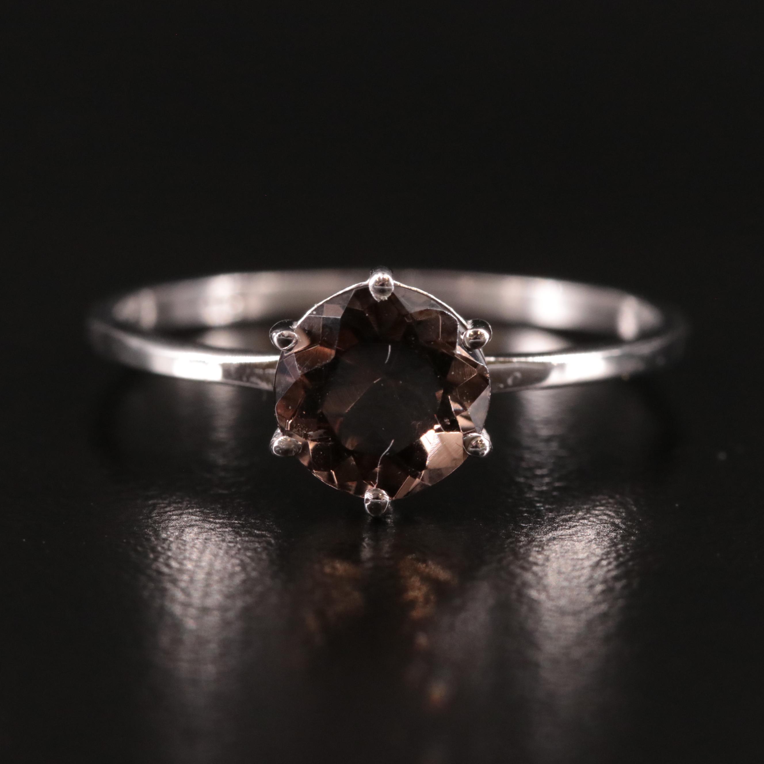 Sterling Smoky Quartz Ring