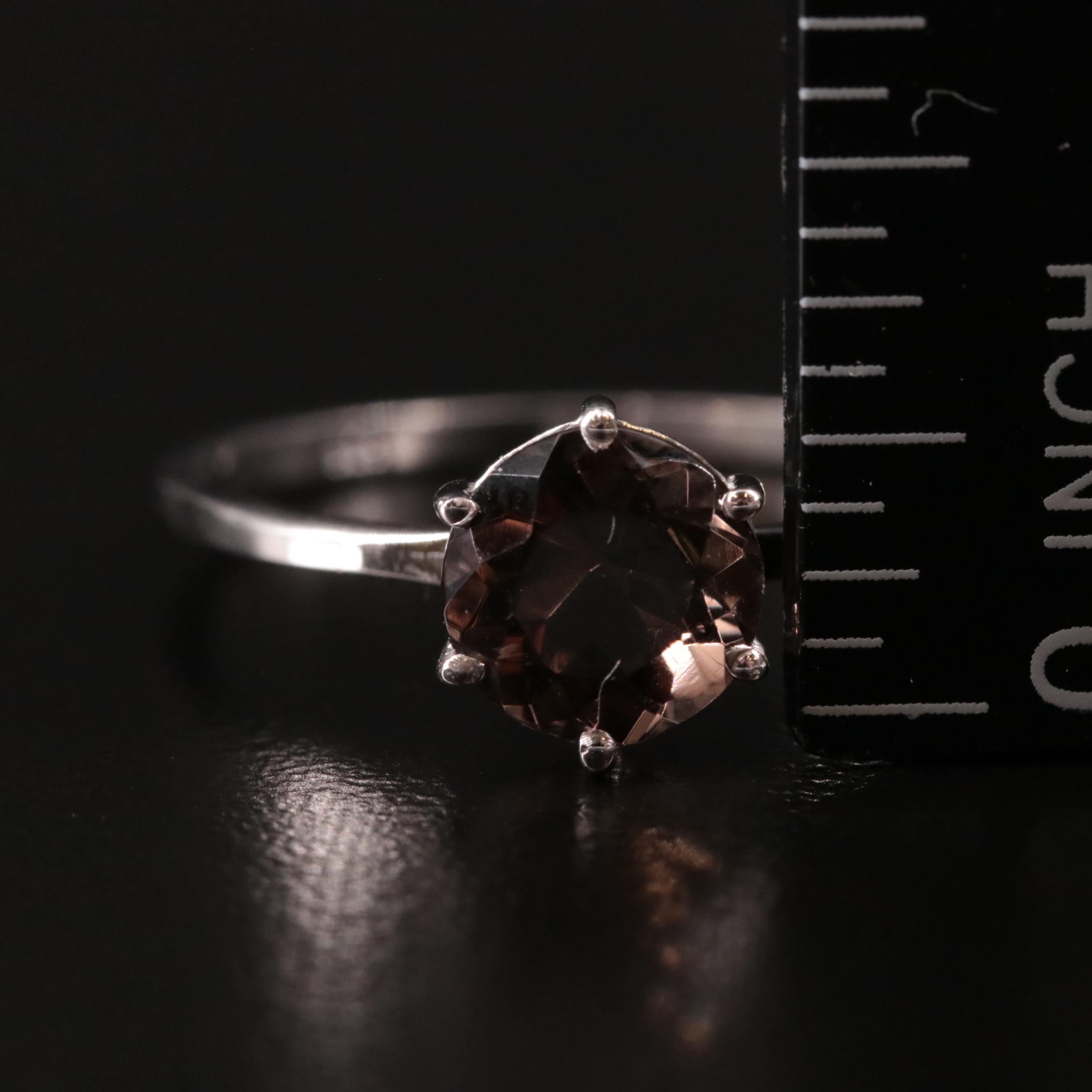 Sterling Smoky Quartz Ring