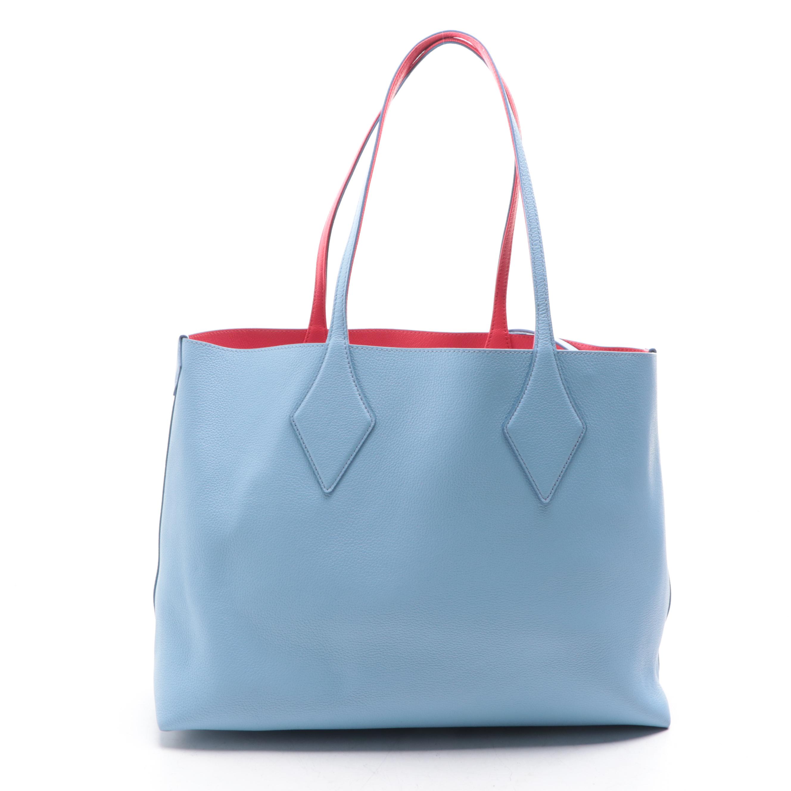 MCM Yris Medium Shopper Tote in Bicolor Leather with Pouch