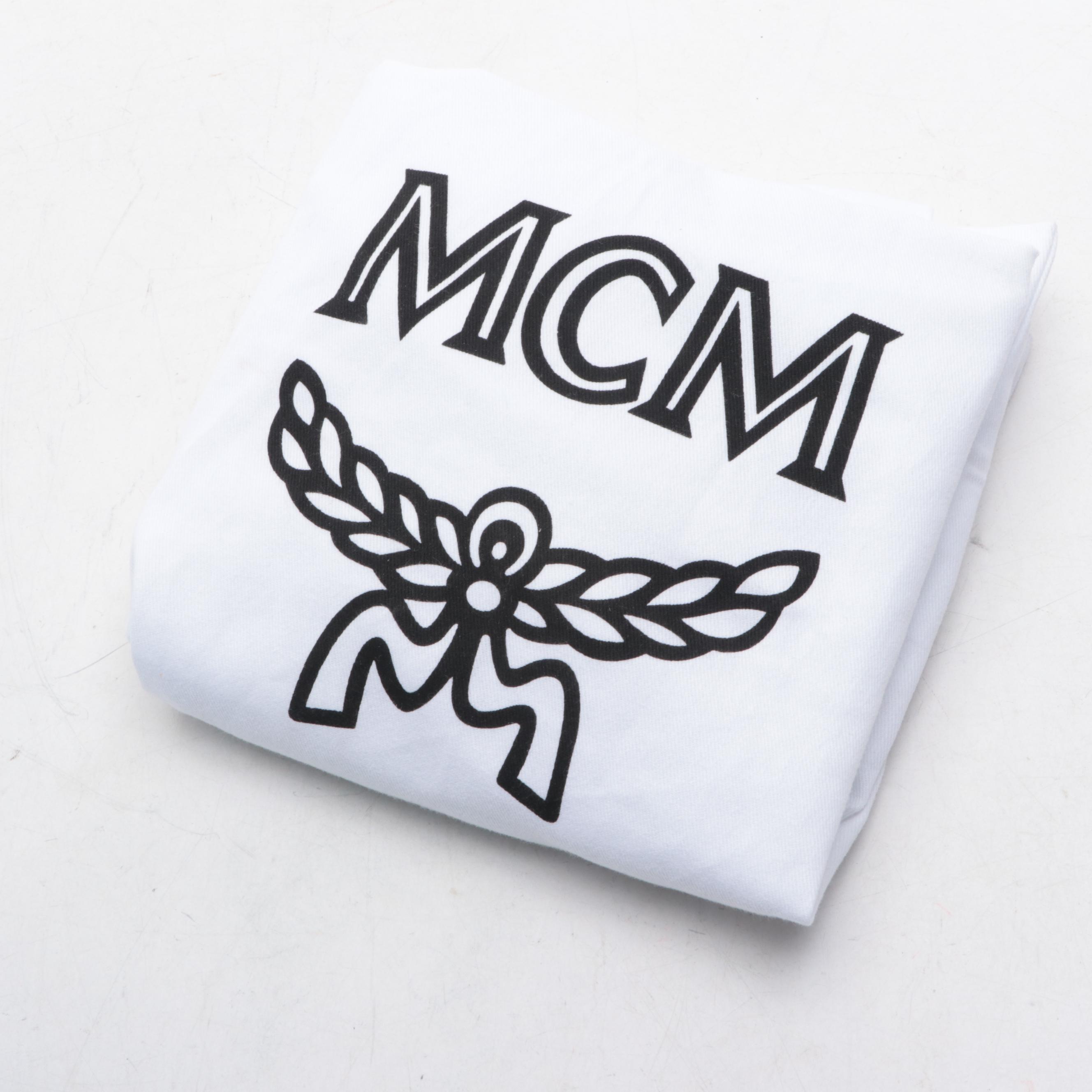 MCM Yris Medium Shopper Tote in Bicolor Leather with Pouch