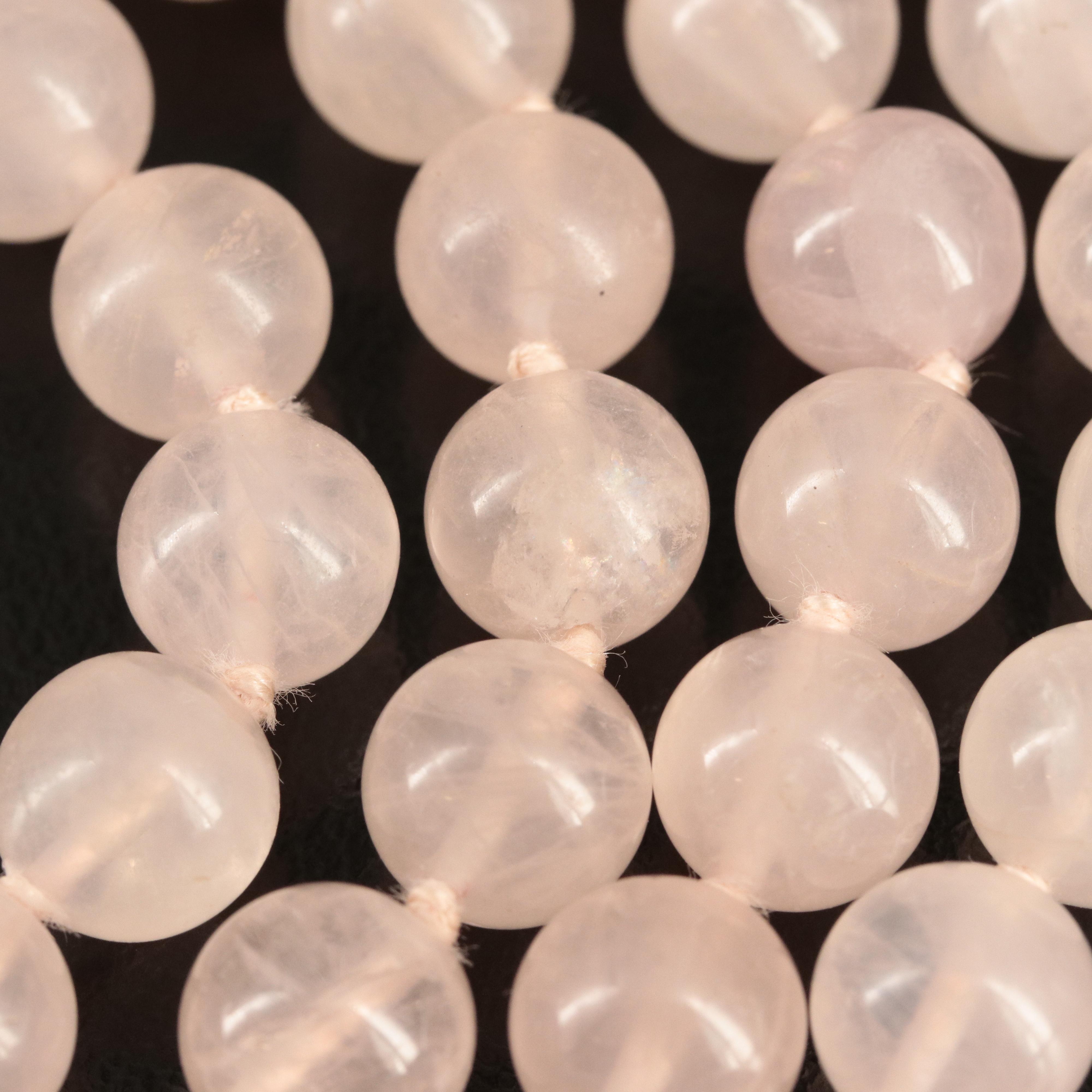 14K Rose Quartz and Pearl Necklace