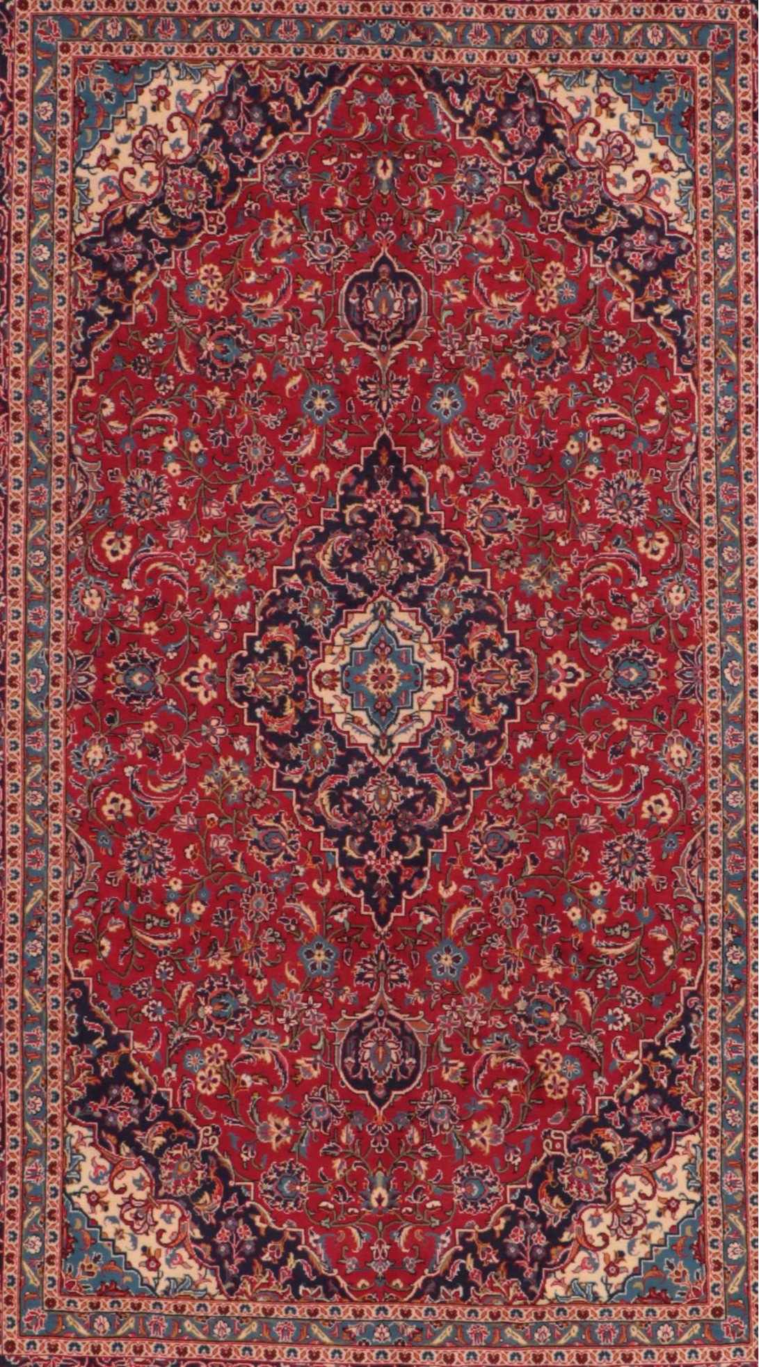 8'1 x 12'7 Hand-Knotted Persian Mashad Area Rug
