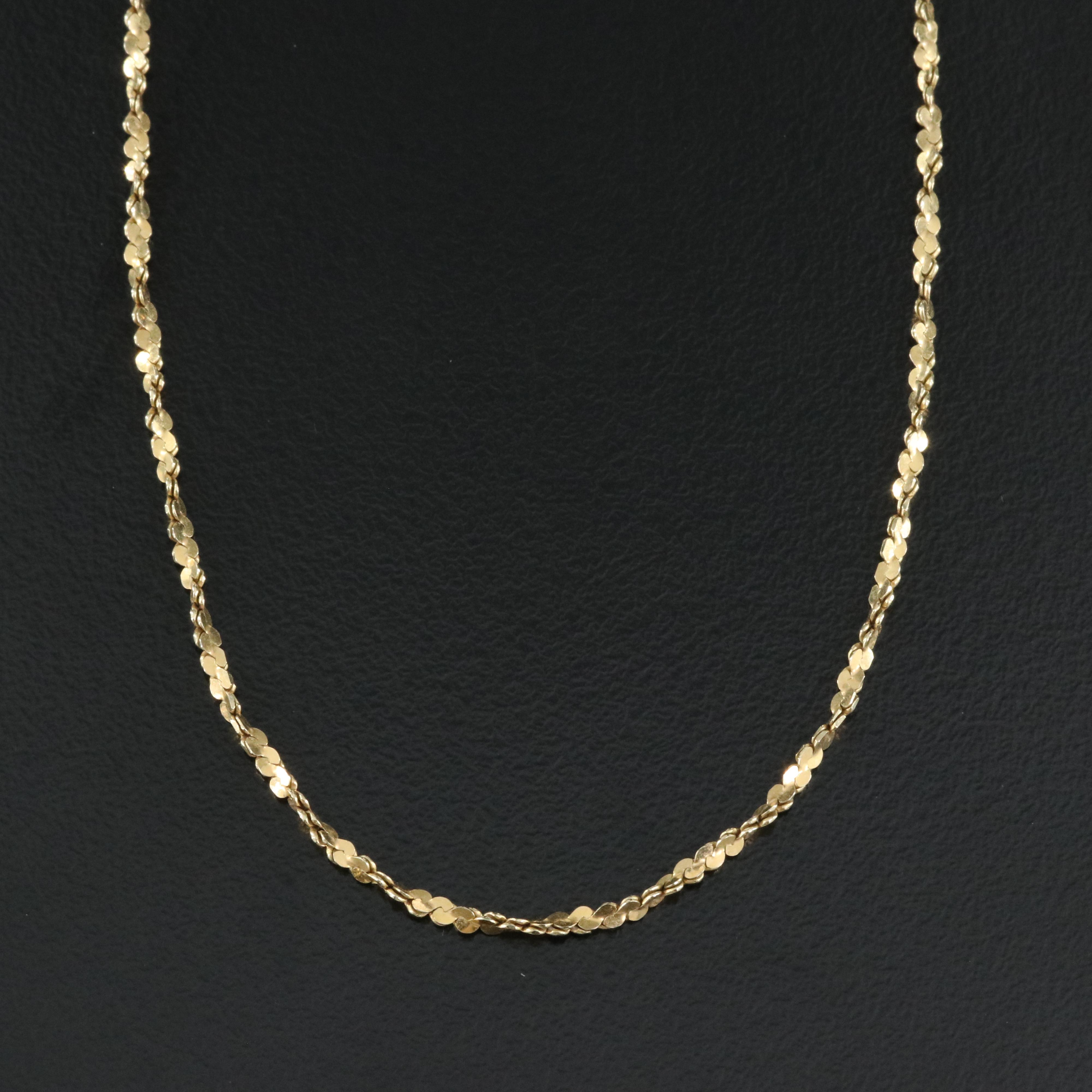Italian 14K Twisted Serpentine Link Necklace