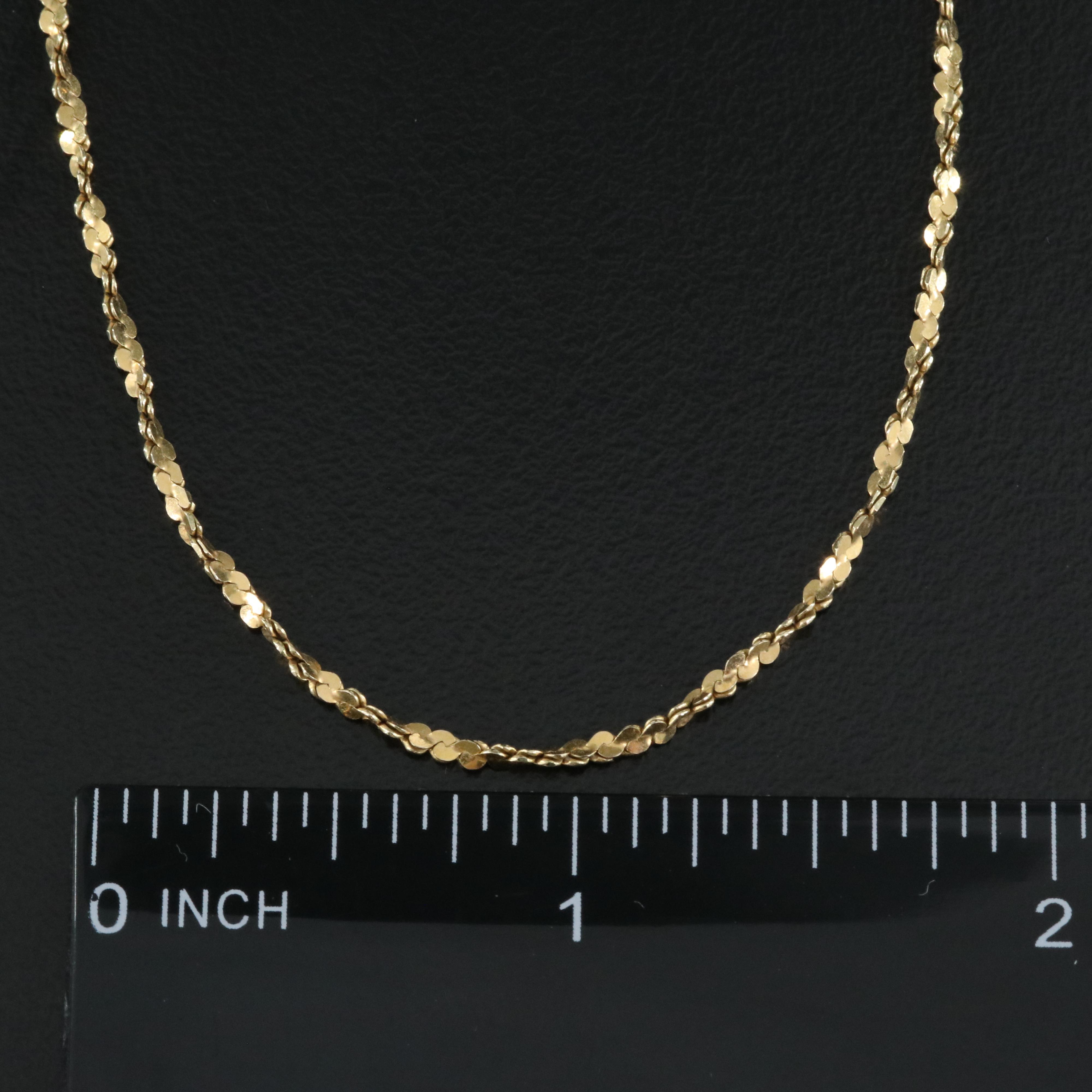 Italian 14K Twisted Serpentine Link Necklace