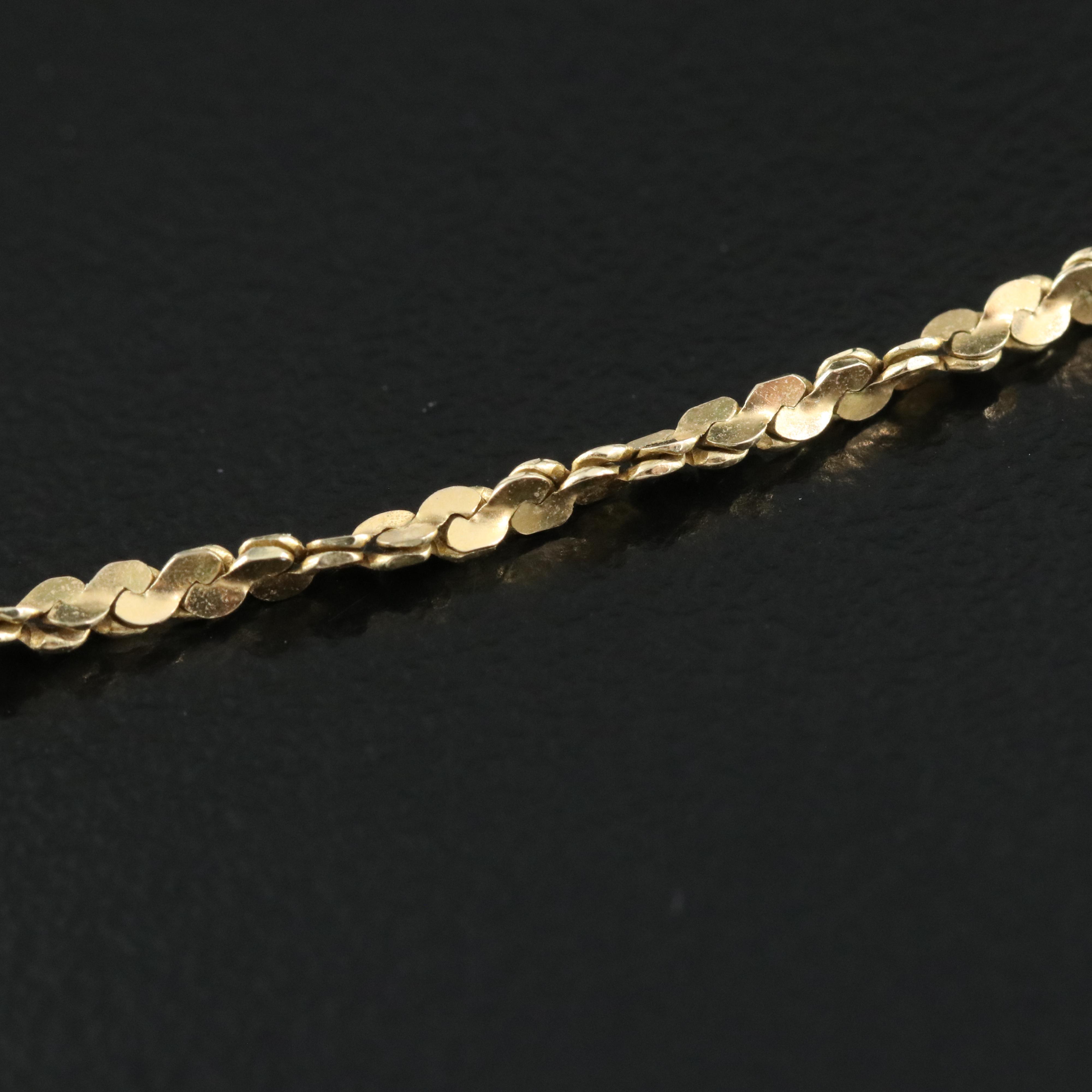 Italian 14K Twisted Serpentine Link Necklace