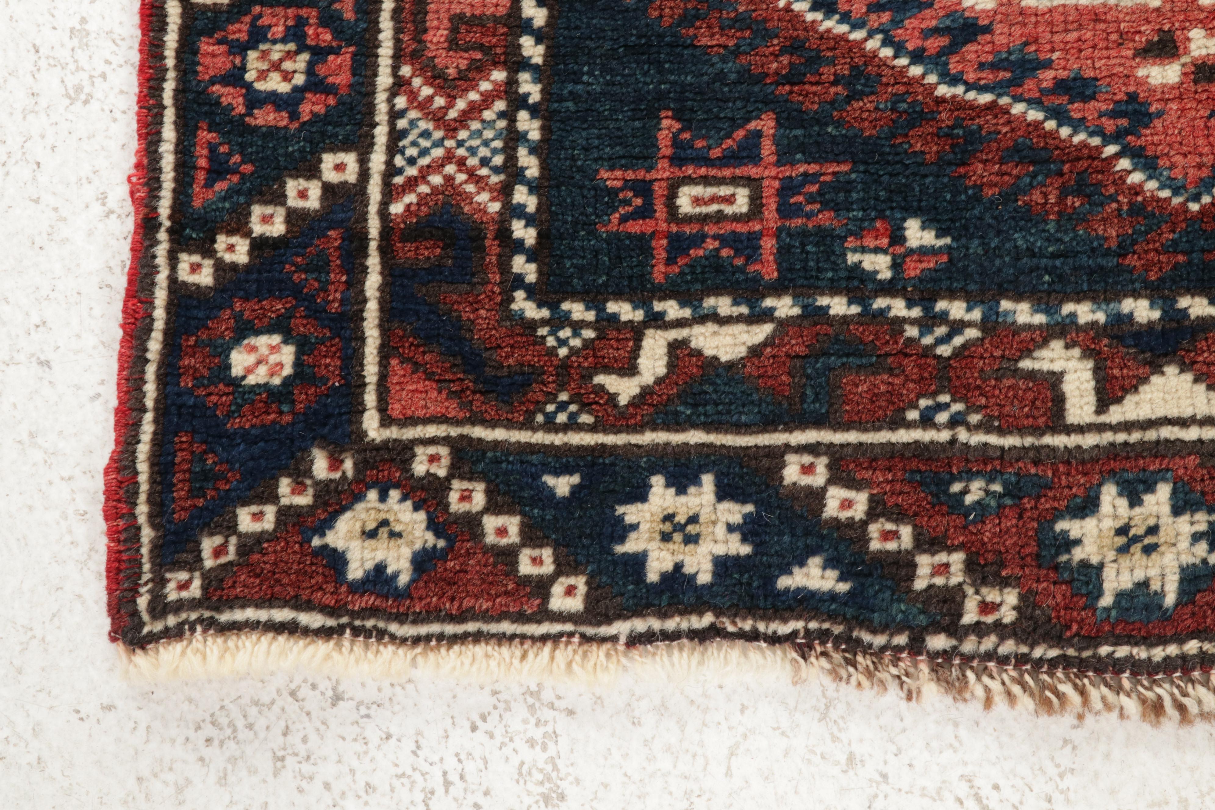 2'9 x 4'3 Hand-Knotted Turkish Kurdish Village Accent Rug, 1990s
