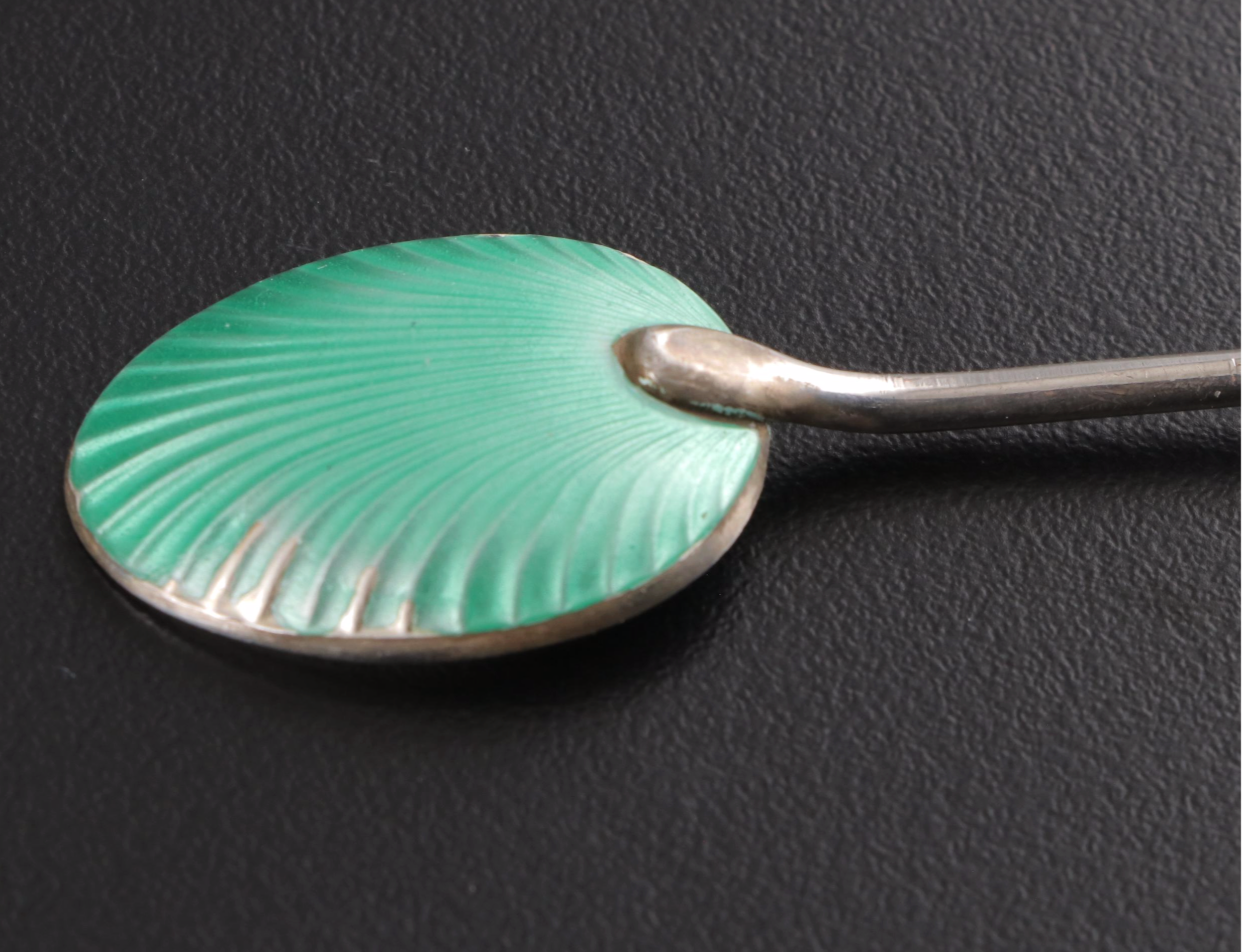 Henry Clifford Davis Sterling Silver and Guilloché Enamel Demitasse Spoons