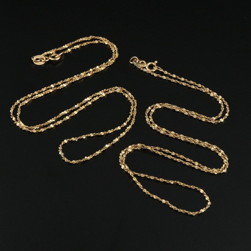 Italian 14K Twisted Serpentine Link Necklaces