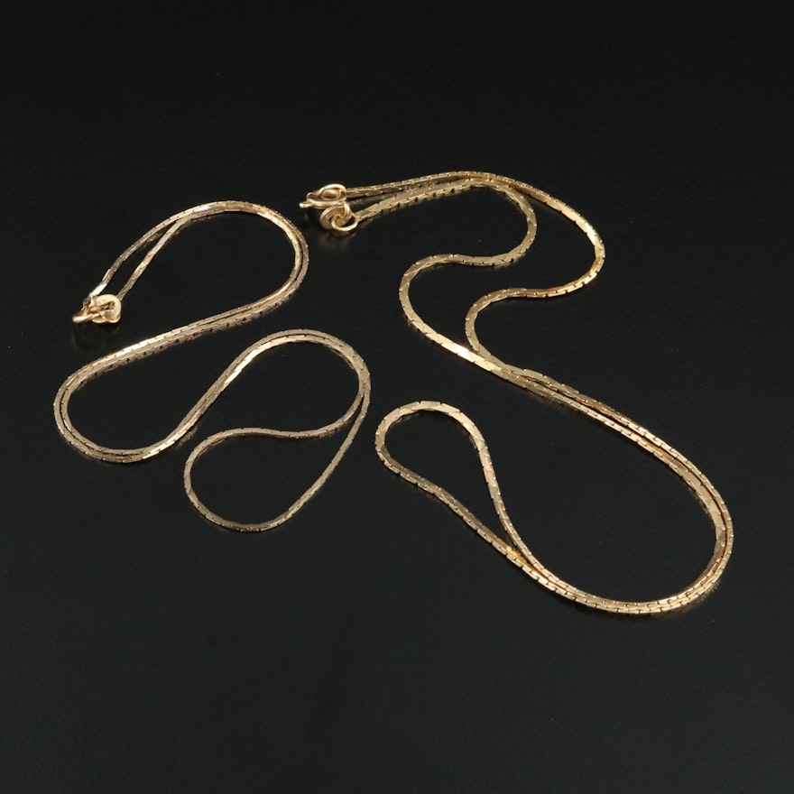 Italian 14K Cobra Link Necklaces