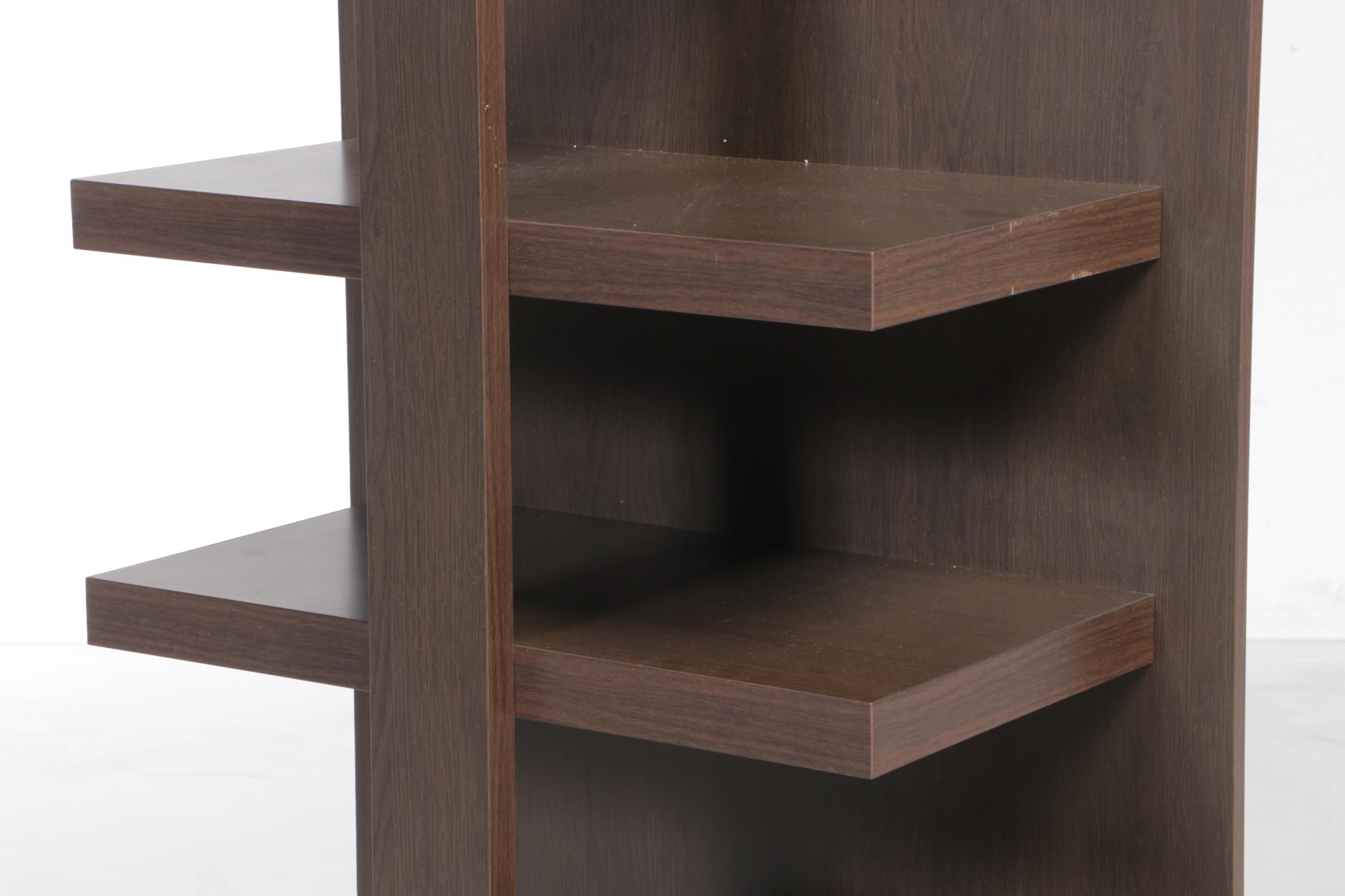 Modernist Style Walnut-Grained Laminate Media Console