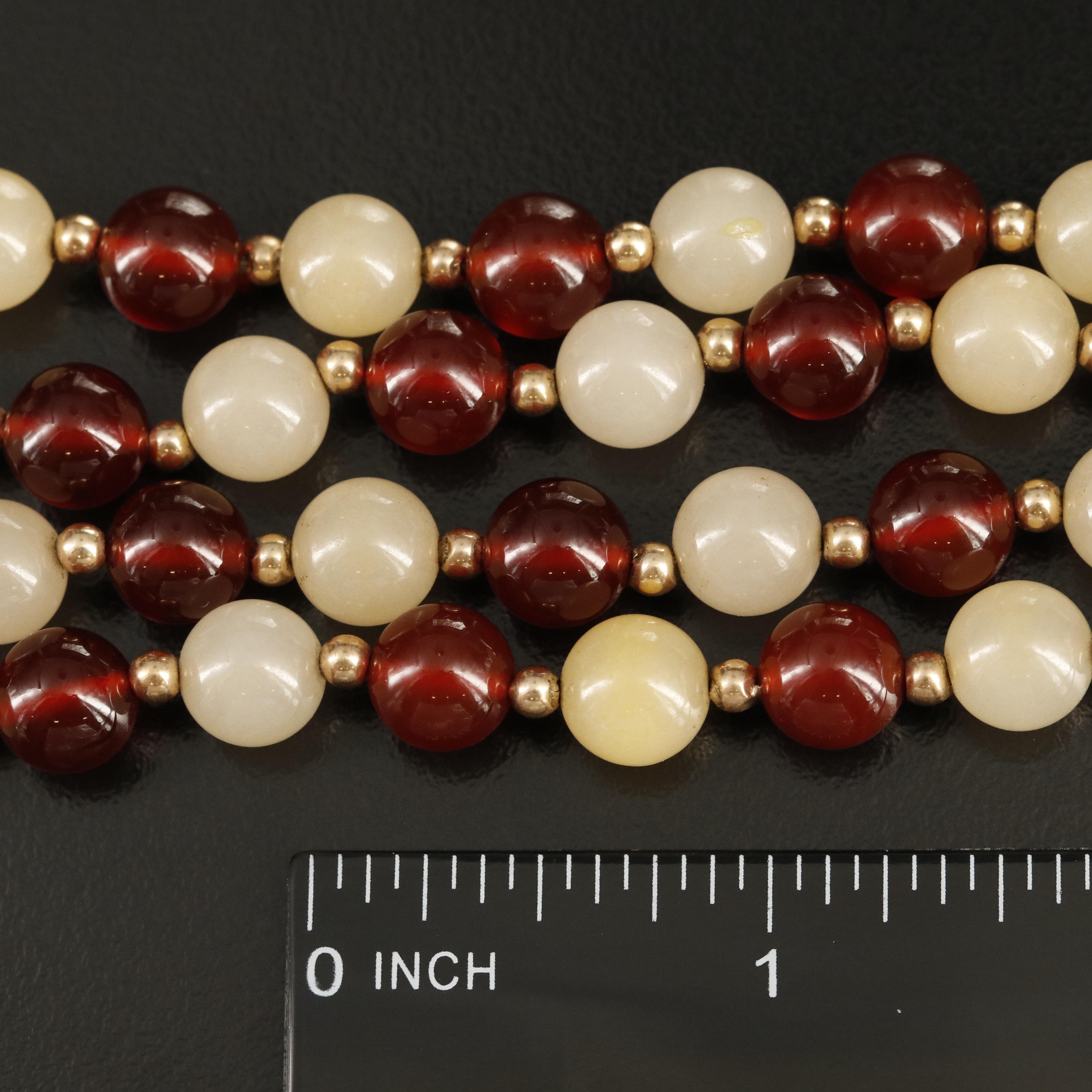 14K Quartz and Carnelian Necklace