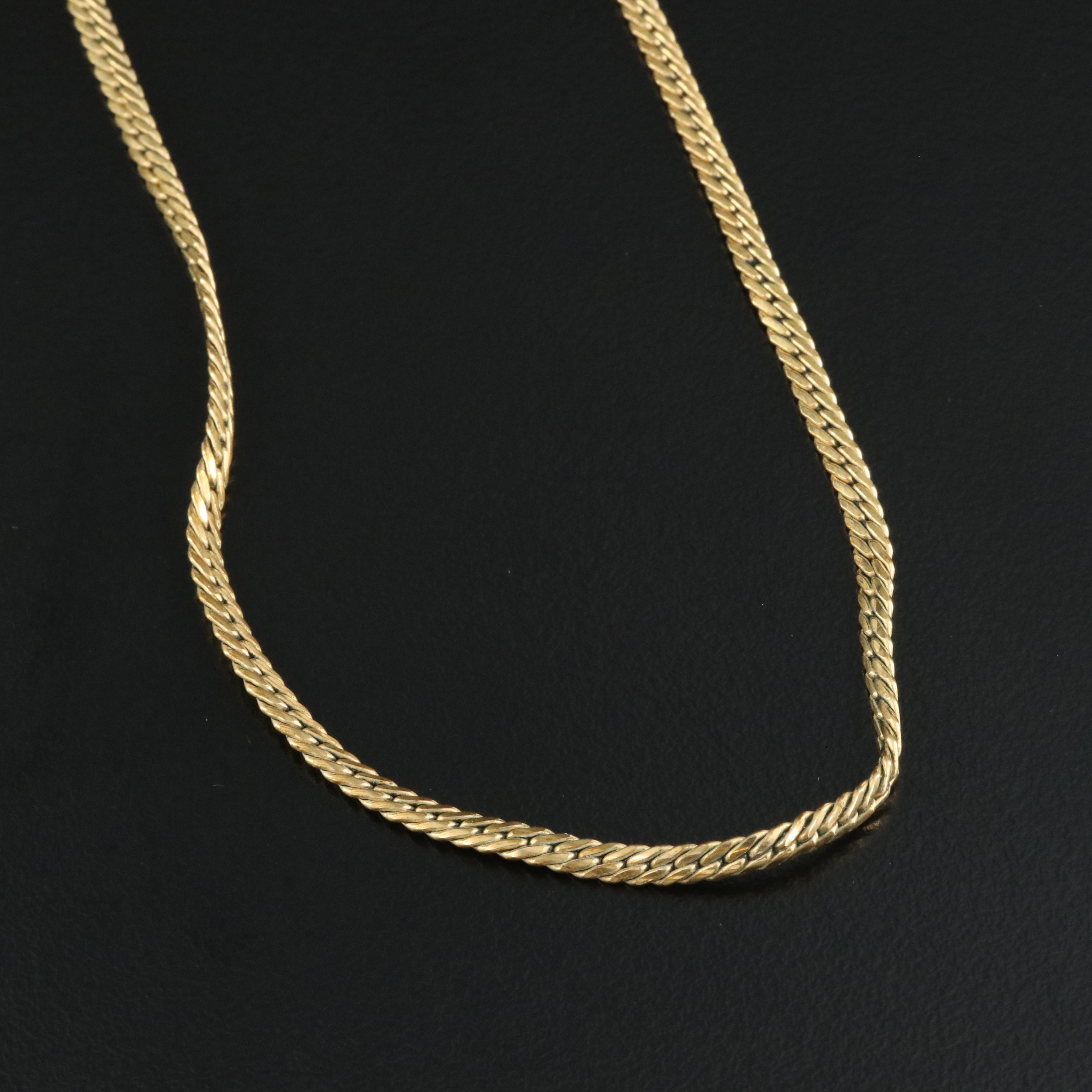 14K Dome and Scrollwork Rings and Gold-Filled Herringbone Necklace