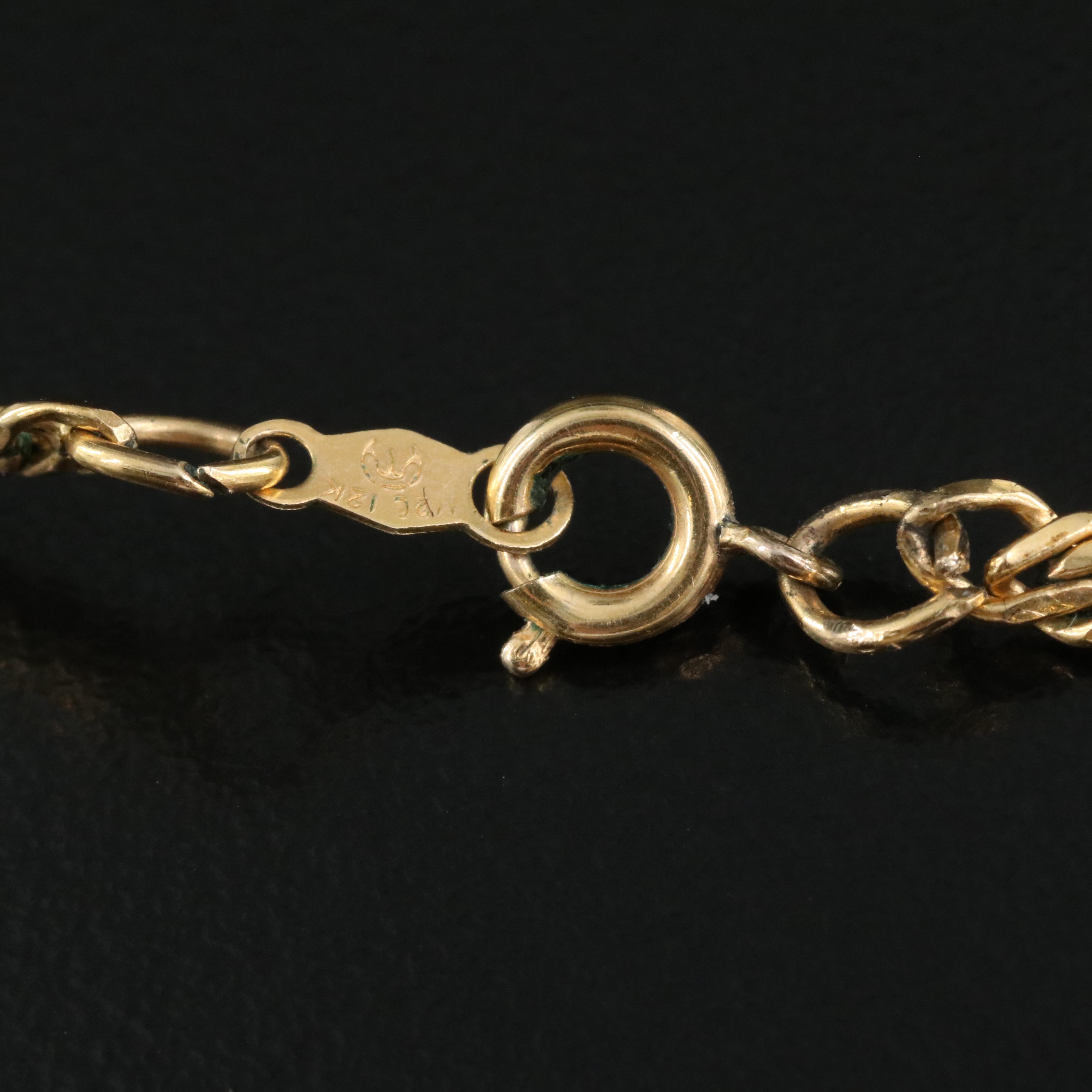 14K Dome and Scrollwork Rings and Gold-Filled Herringbone Necklace