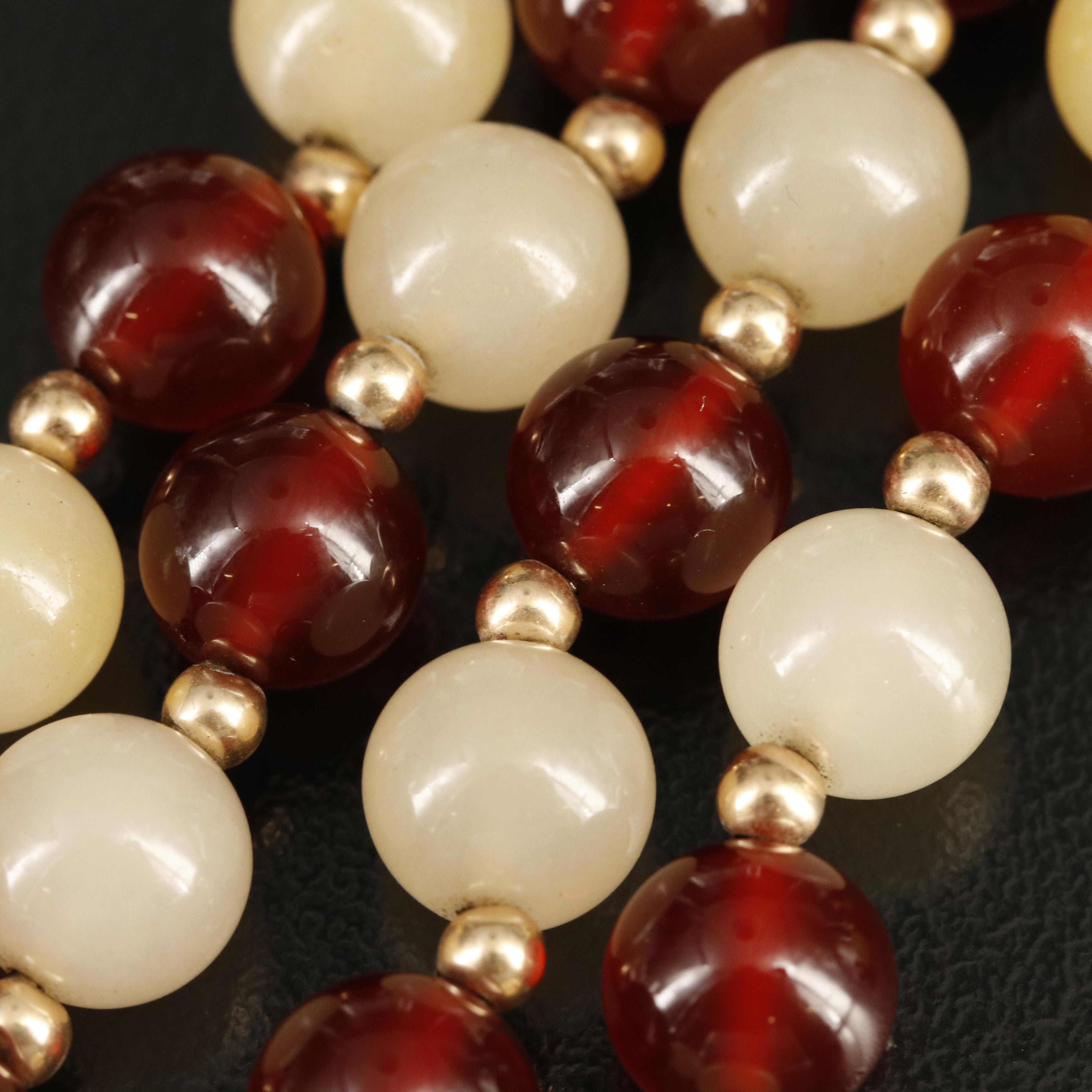 14K Quartz and Carnelian Necklace