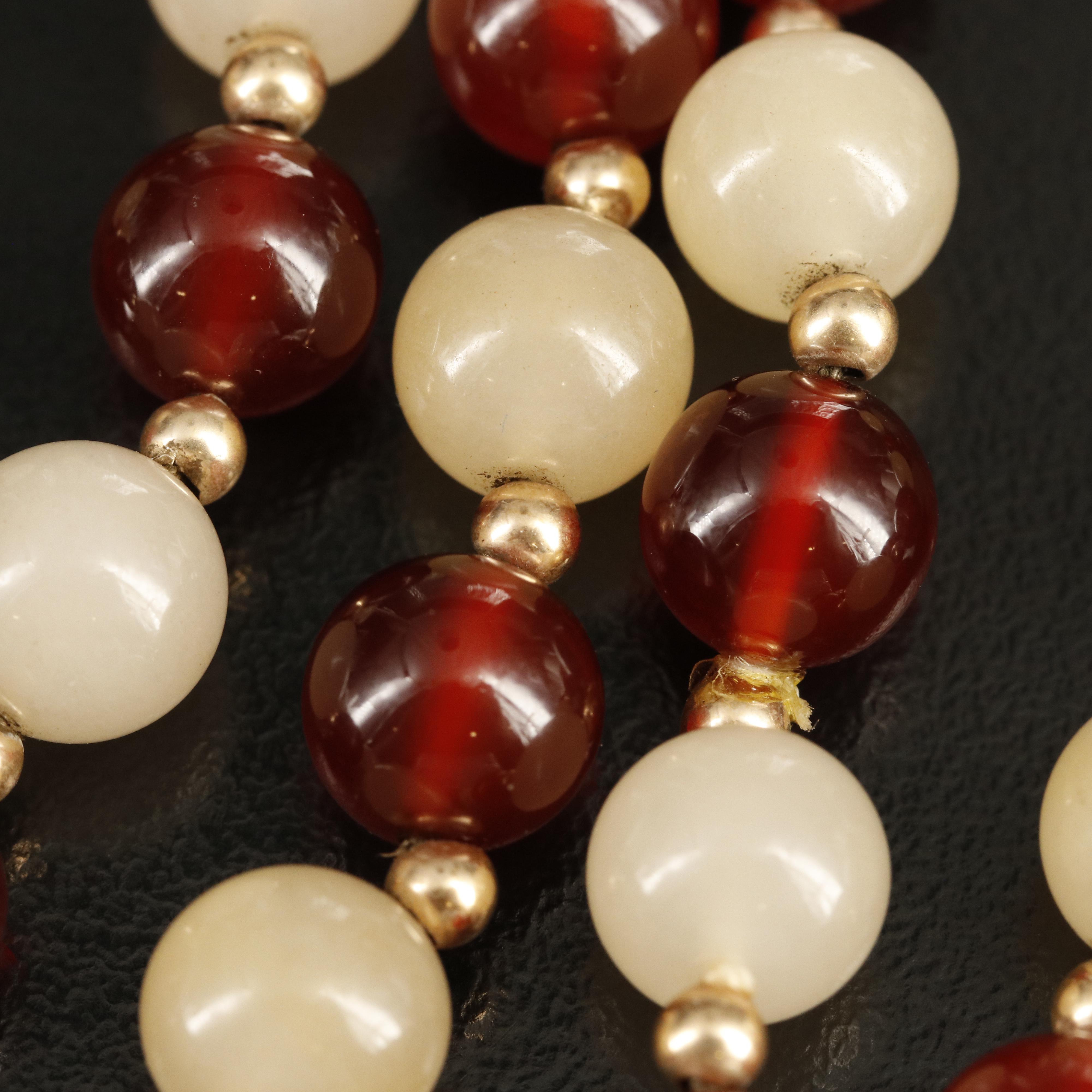 14K Quartz and Carnelian Necklace