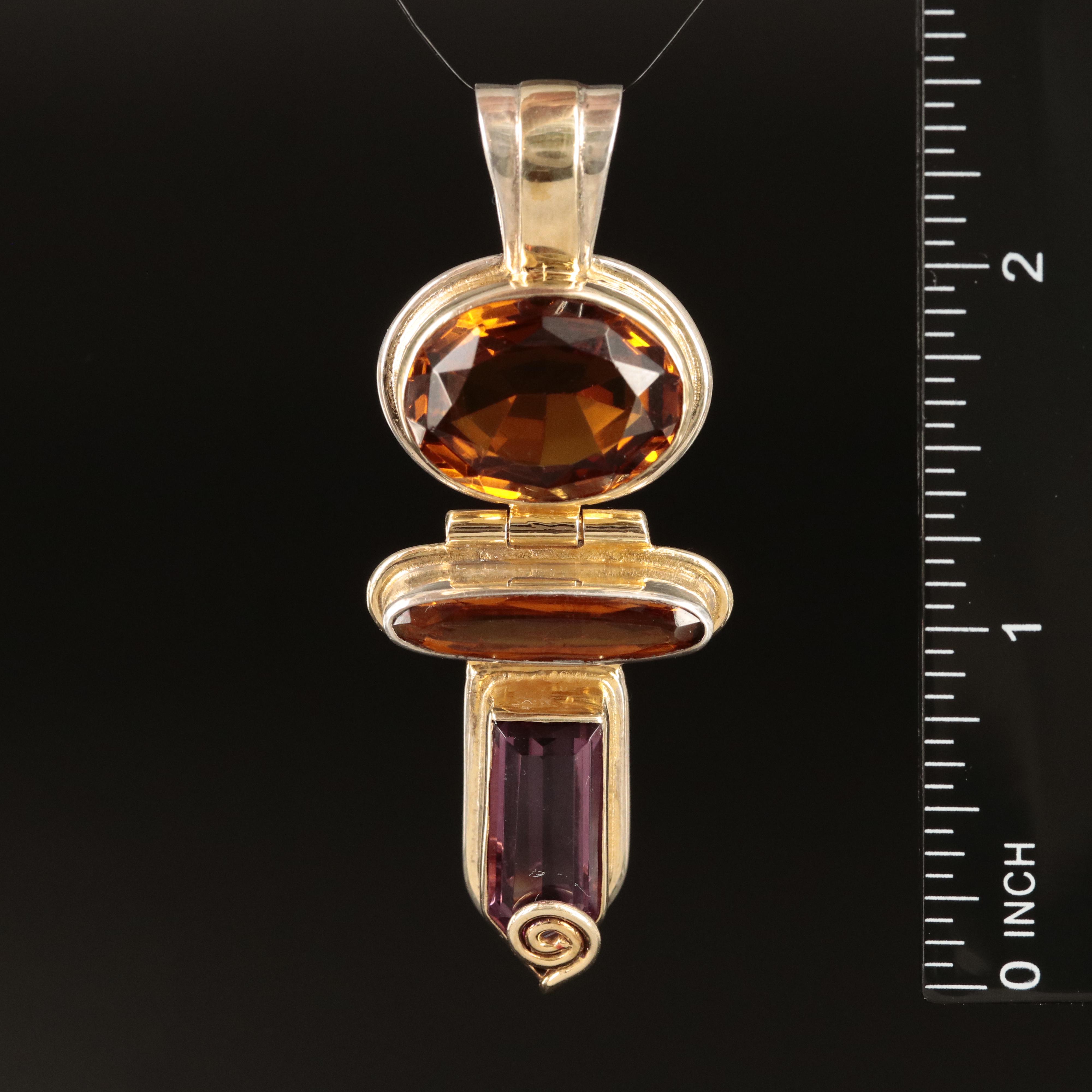 Annette Marie Sterling Glass Pendant with Swirl Detail