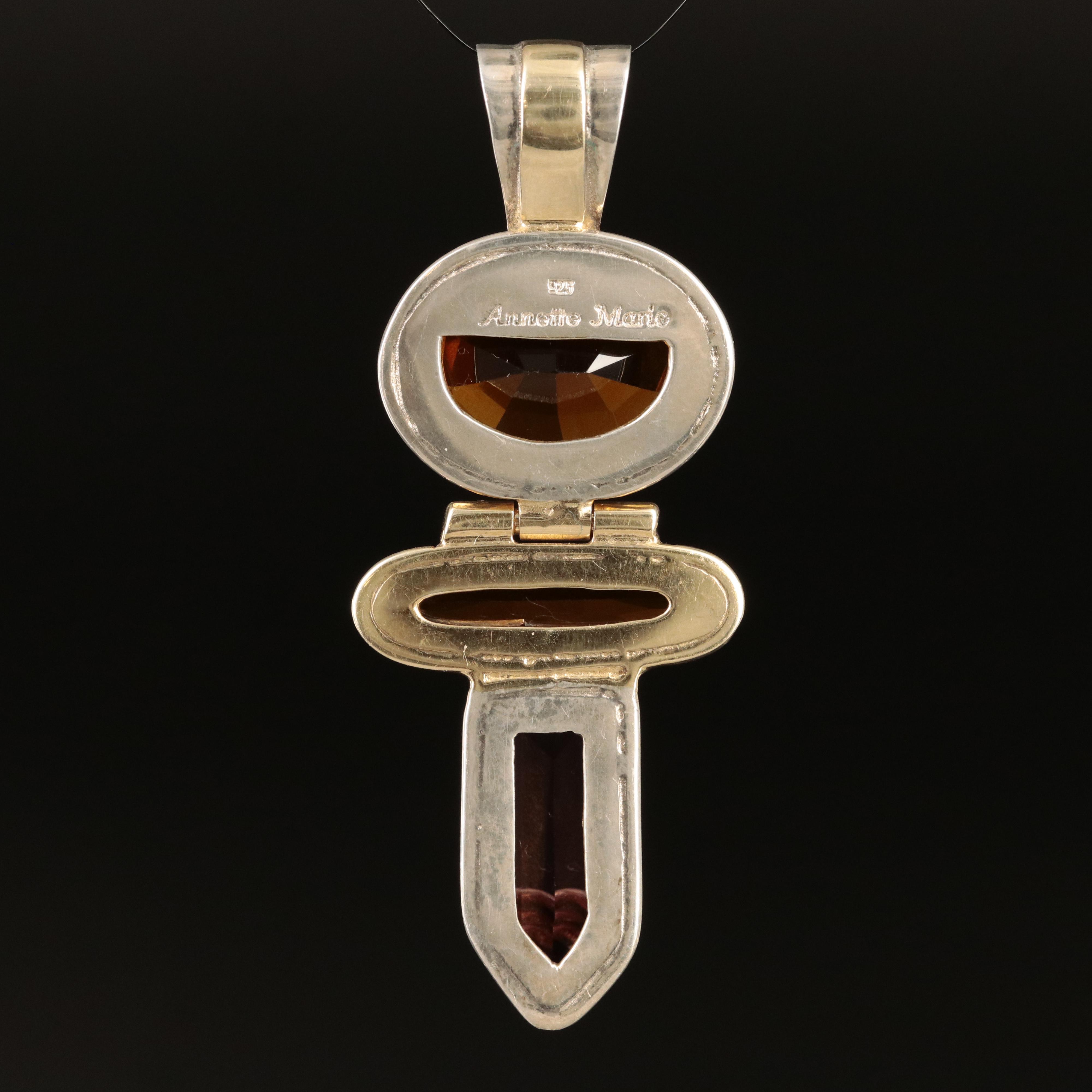 Annette Marie Sterling Glass Pendant with Swirl Detail
