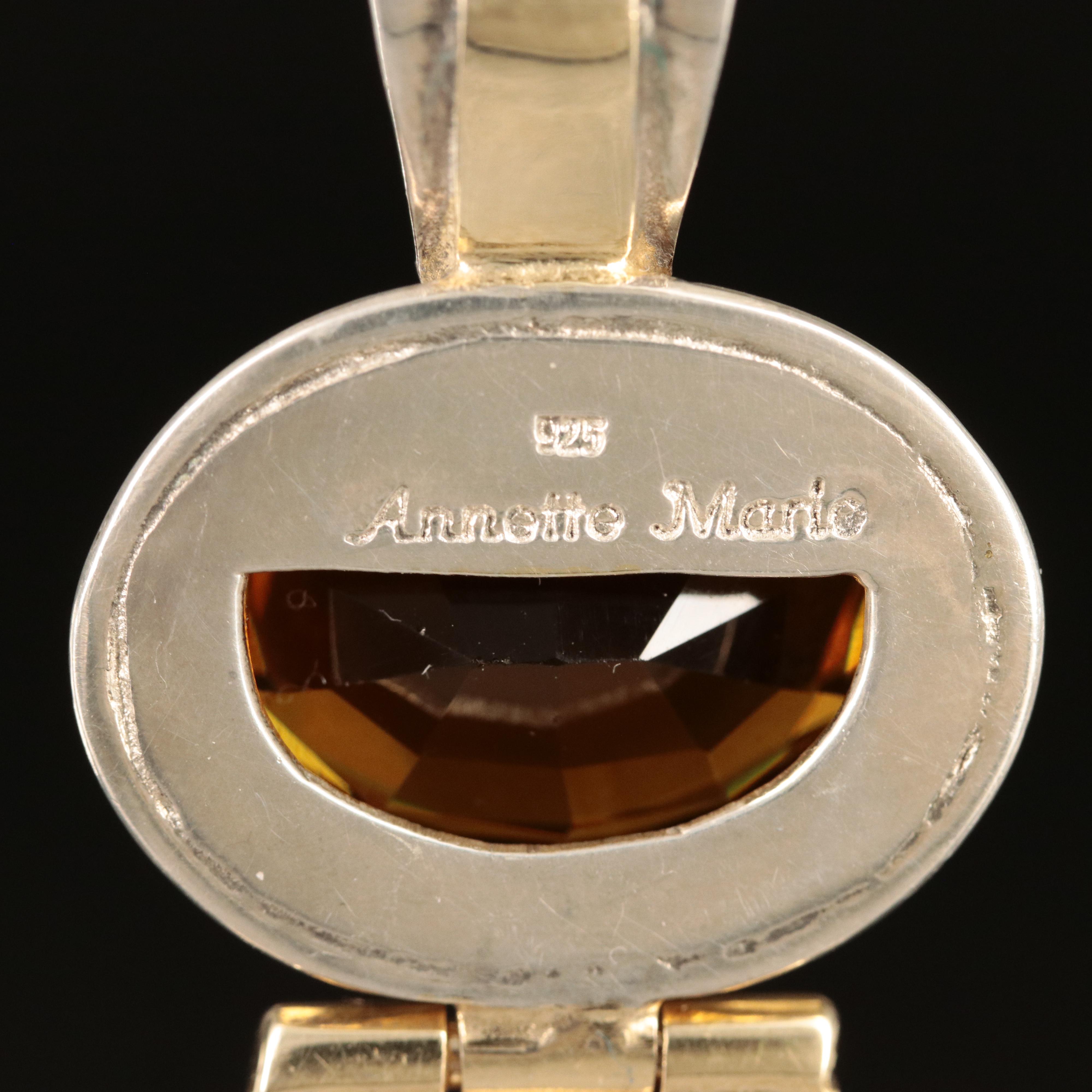 Annette Marie Sterling Glass Pendant with Swirl Detail