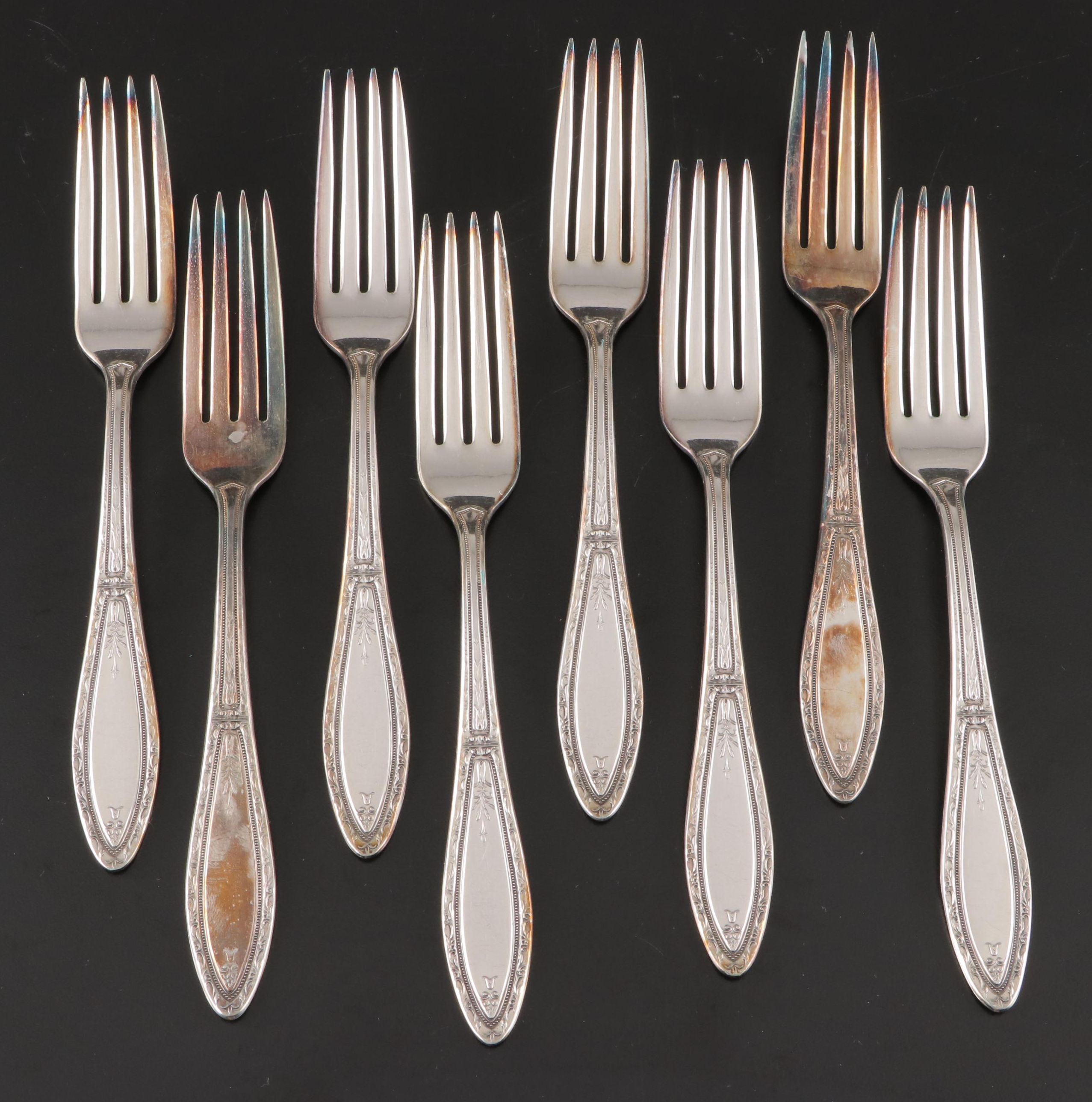 Wm. Rogers "Mystic-Coronet" Silver Plate Flatware, Mid-20th Century