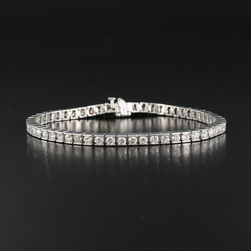 Platinum 5.19 CTW Diamond Line Bracelet