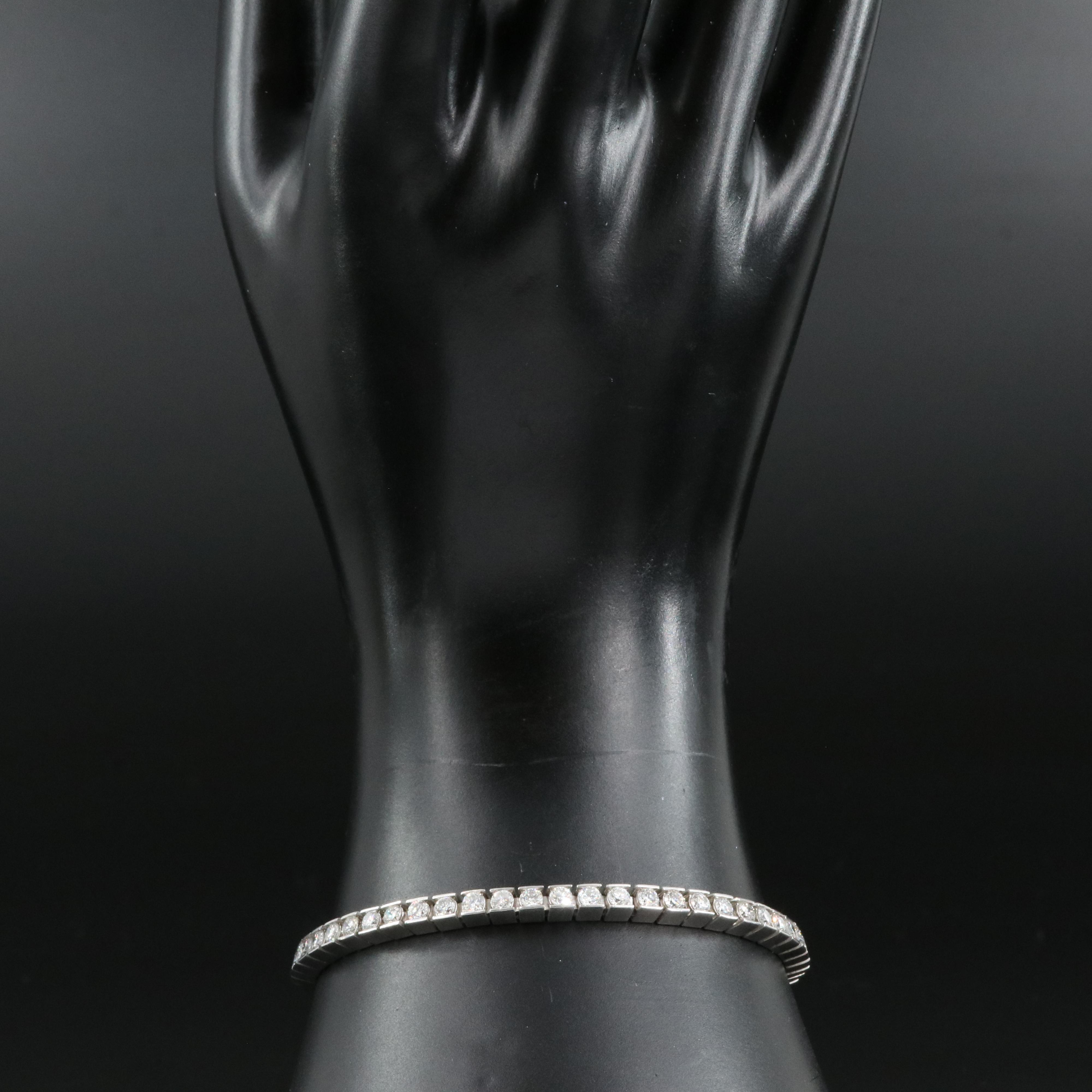 Platinum 5.19 CTW Diamond Line Bracelet