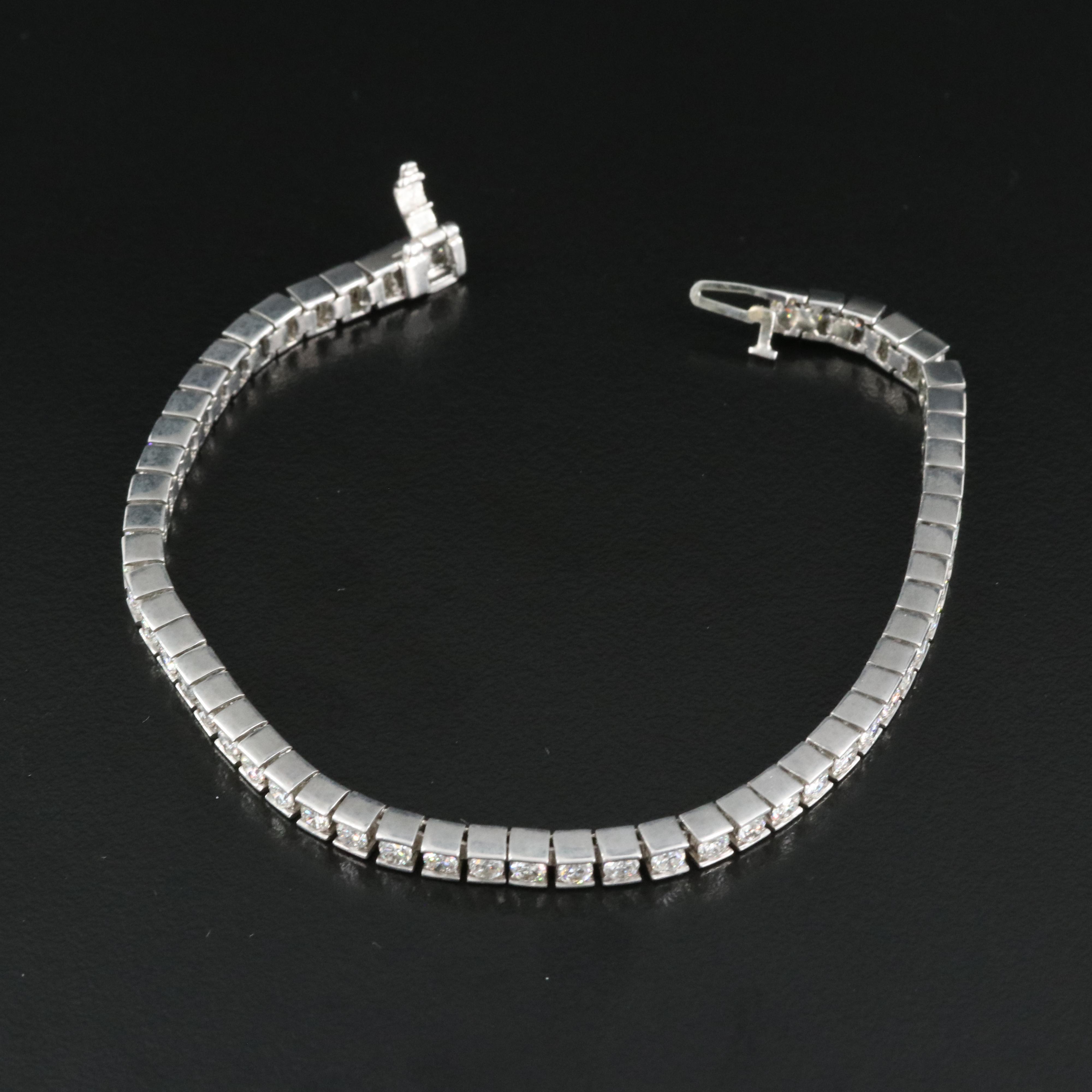 Platinum 5.19 CTW Diamond Line Bracelet