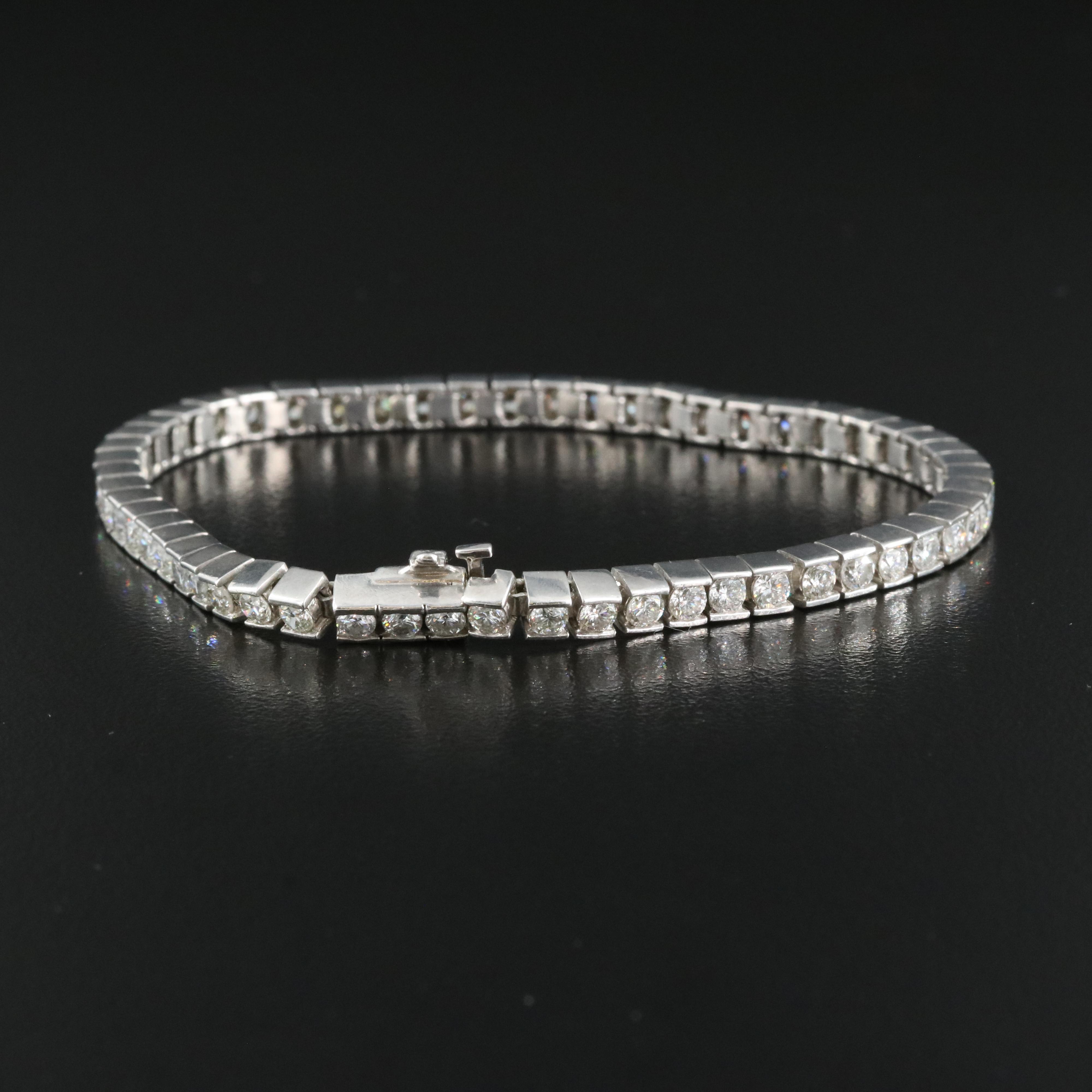 Platinum 5.19 CTW Diamond Line Bracelet