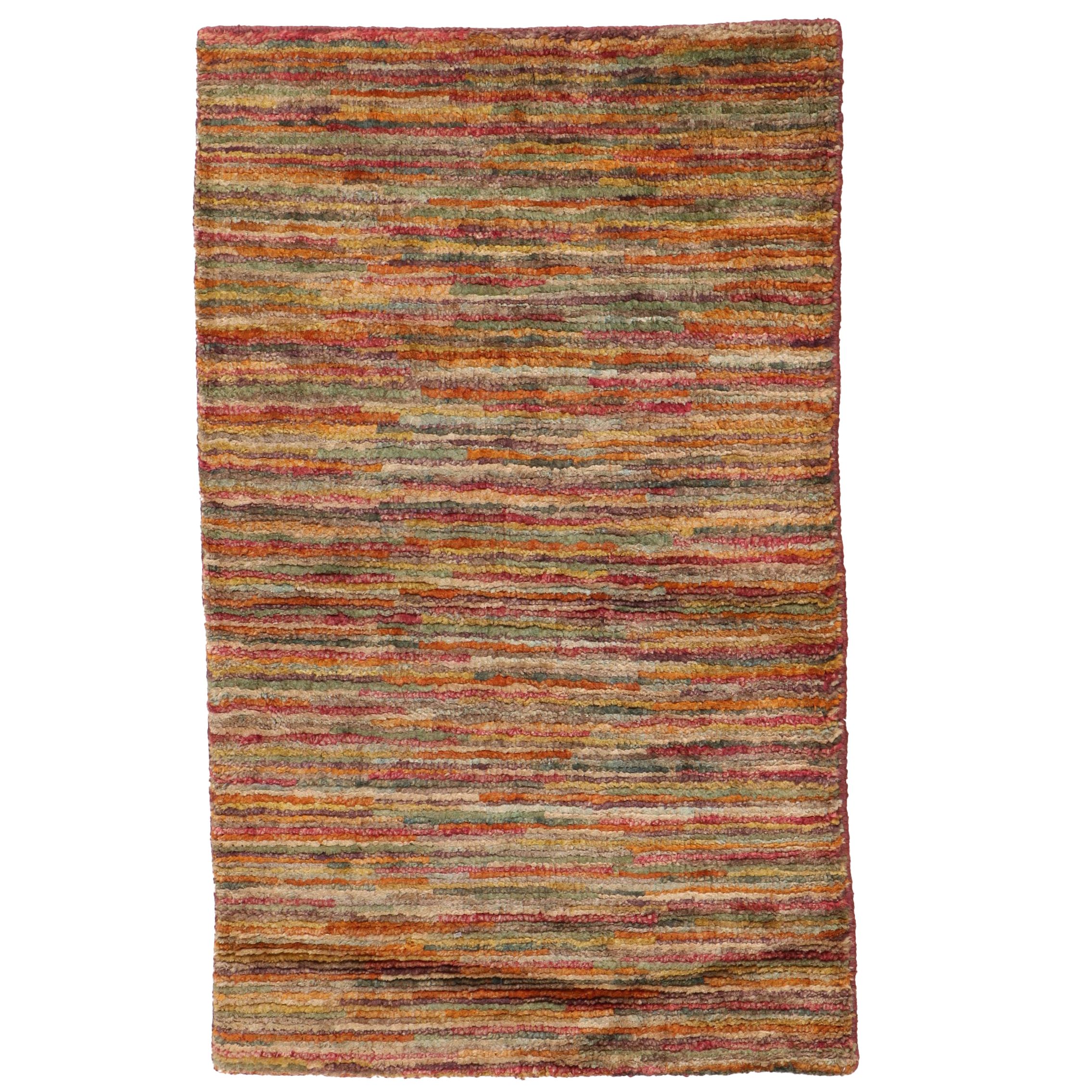 3' x 4'10 Hand-Knotted Indo-Persian Gabbeh Accent Rug, 2010s