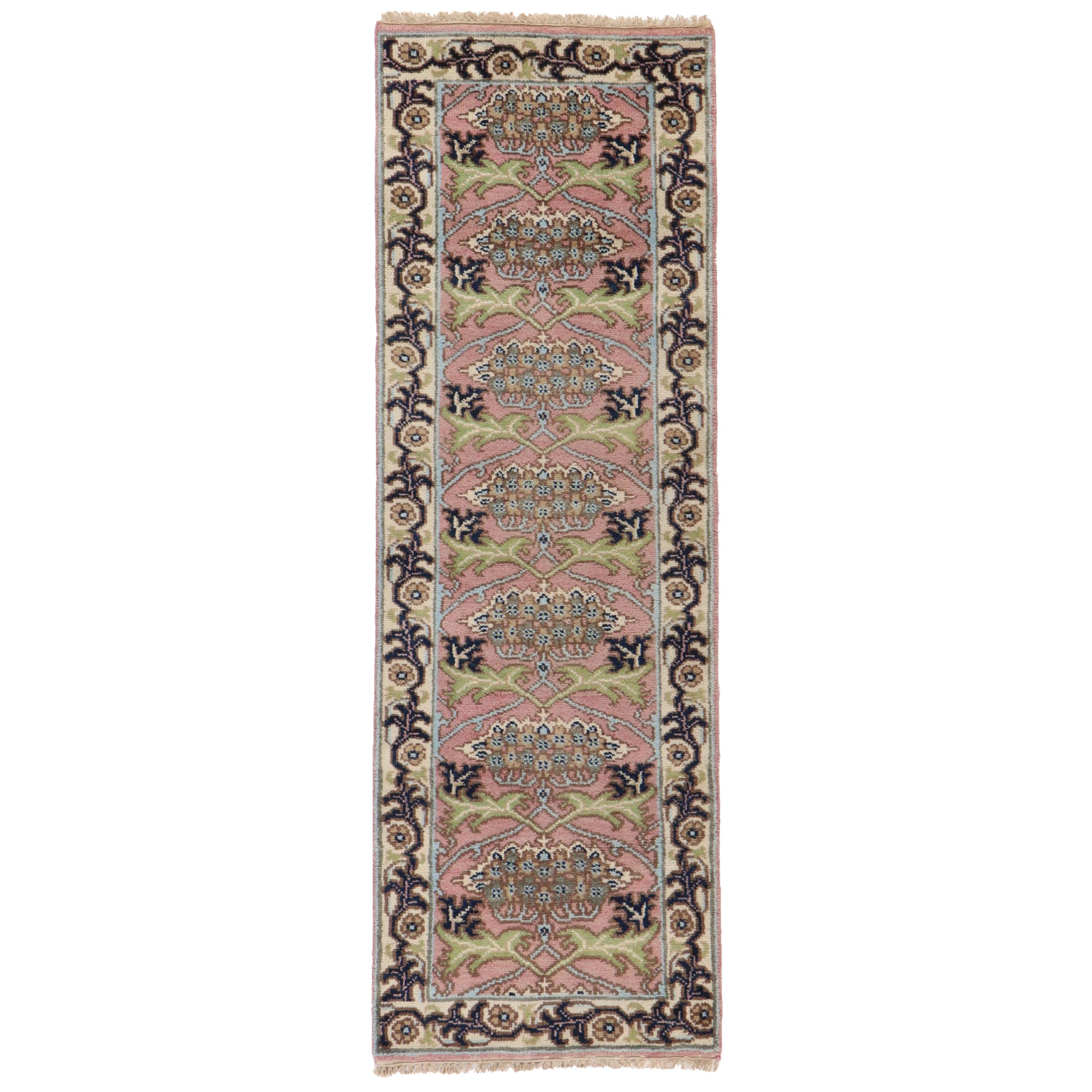 2'7 x 7'10 Hand-Tufted Indo-Persian Tabriz Carpet Runner, 2010s