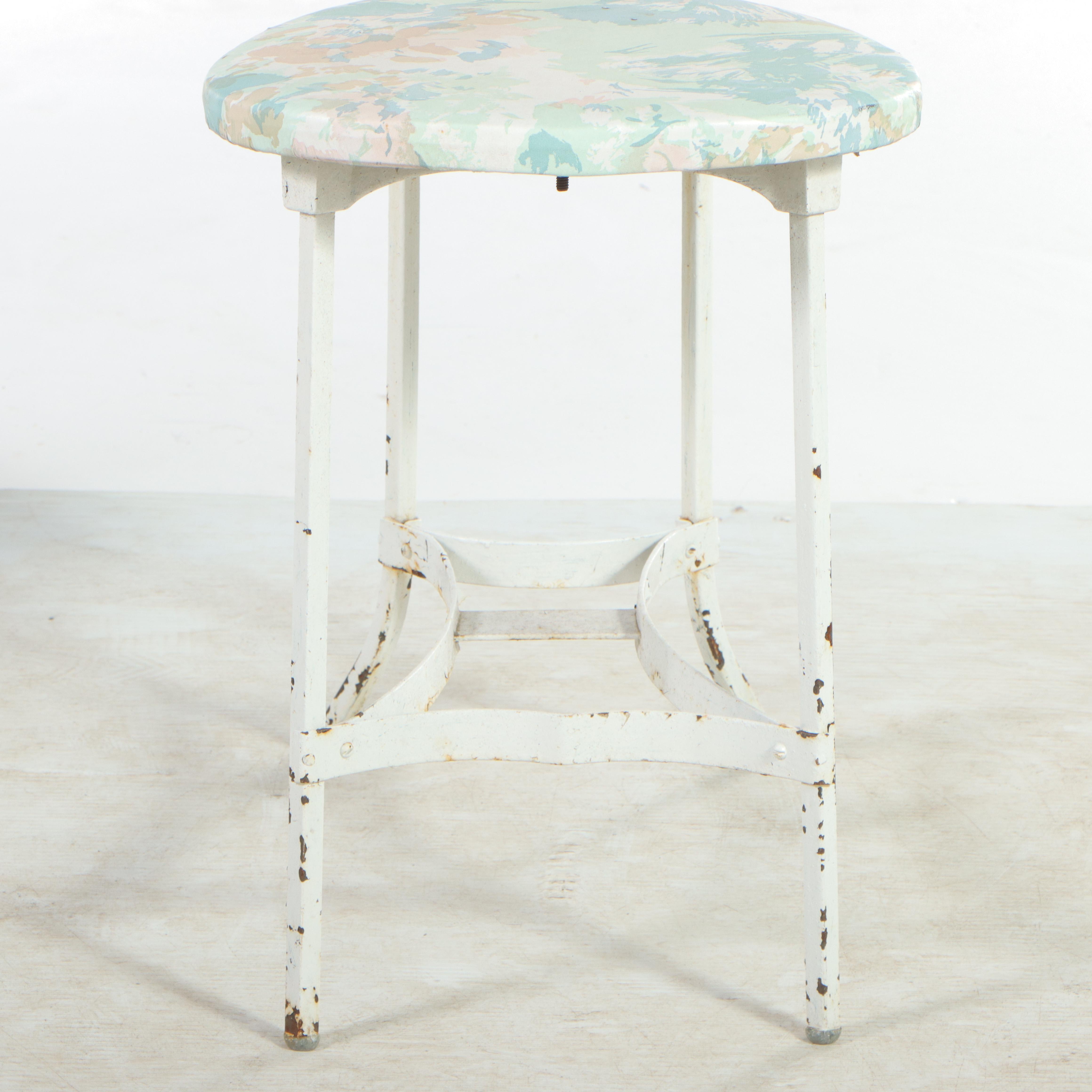 Wrought Iron and Marble Cafe Table with Metalwork Chairs