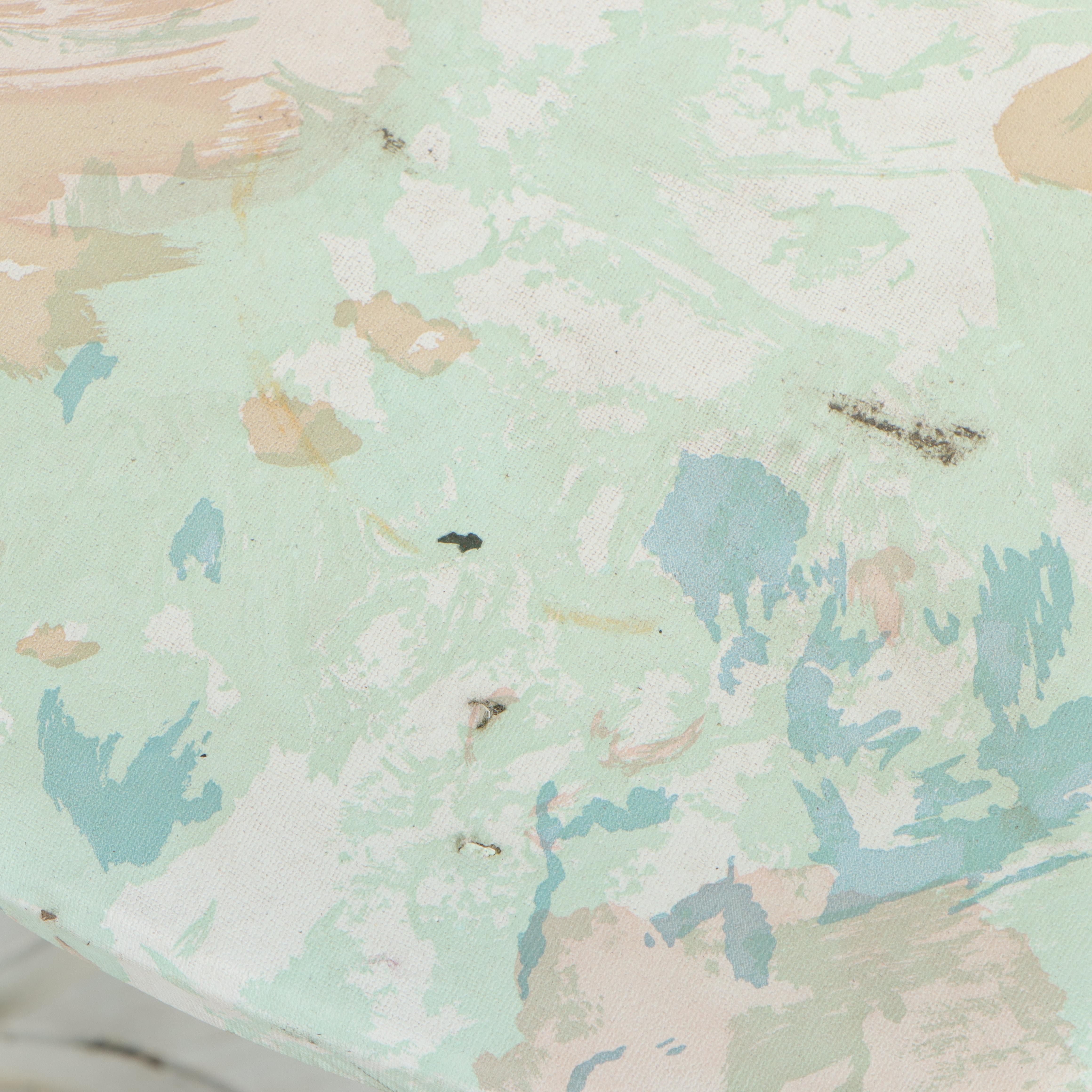 Wrought Iron and Marble Cafe Table with Metalwork Chairs