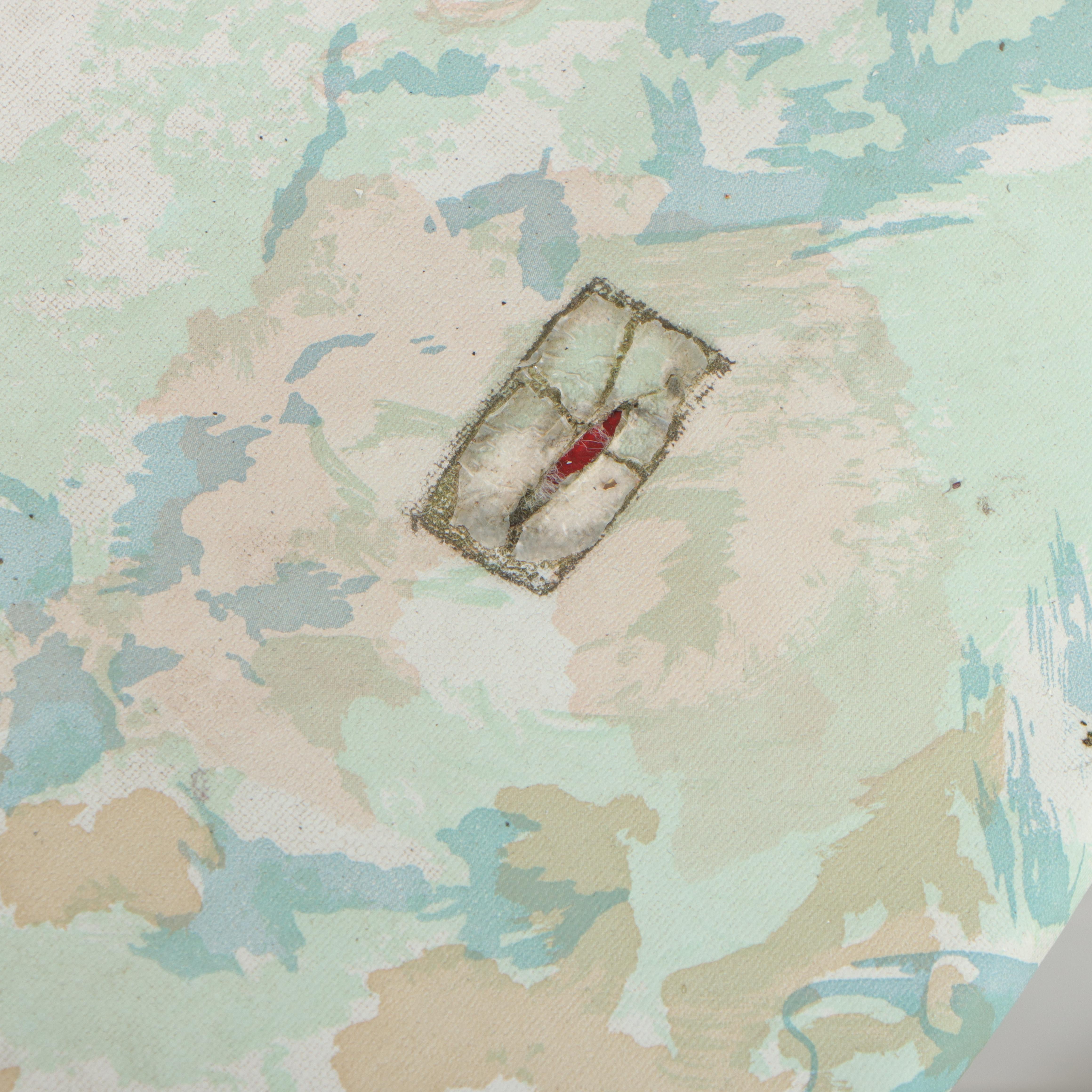 Wrought Iron and Marble Cafe Table with Metalwork Chairs