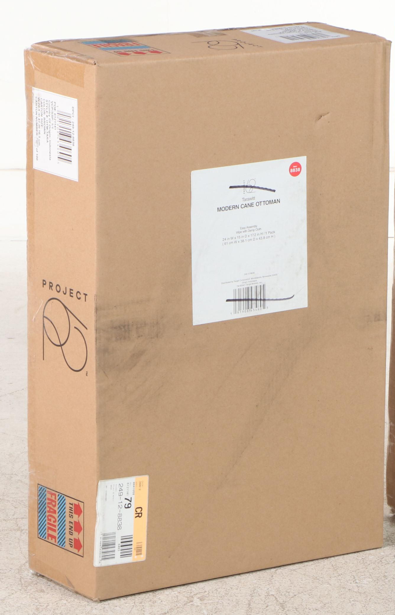 Project 62 Tarawitt Natural Finish Modern Cane Ottoman