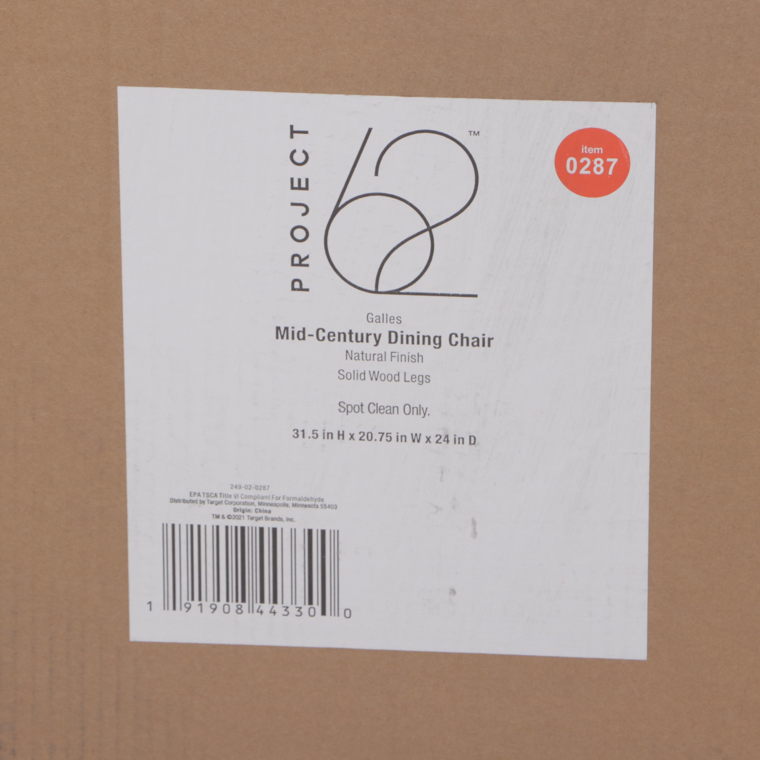 Five Project 62 Galles Mid-Century Upholstered Dining Chairs in Dark Gray