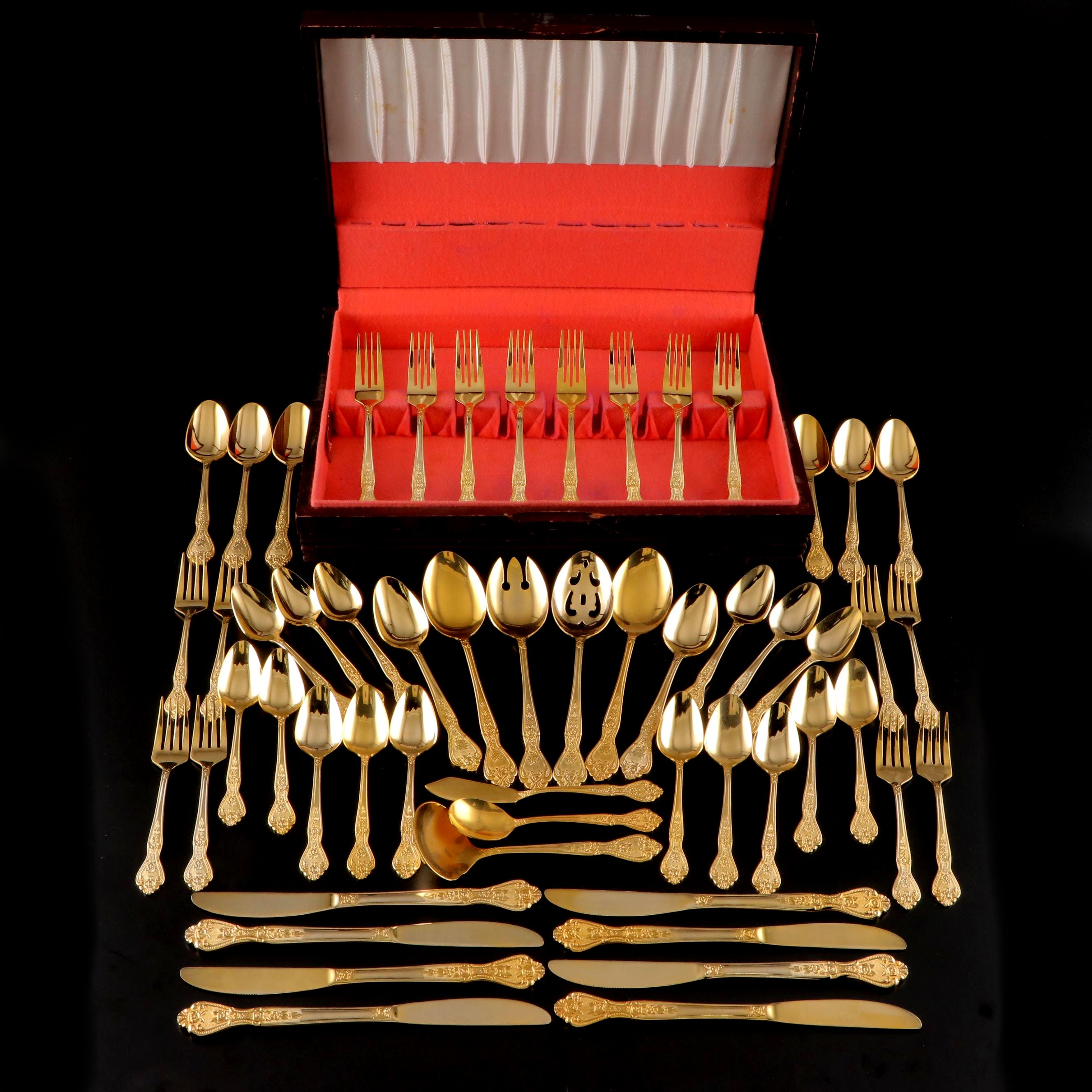 Stanley Roberts "Gold Royalty" Electroplated Stainless Steel Flatware