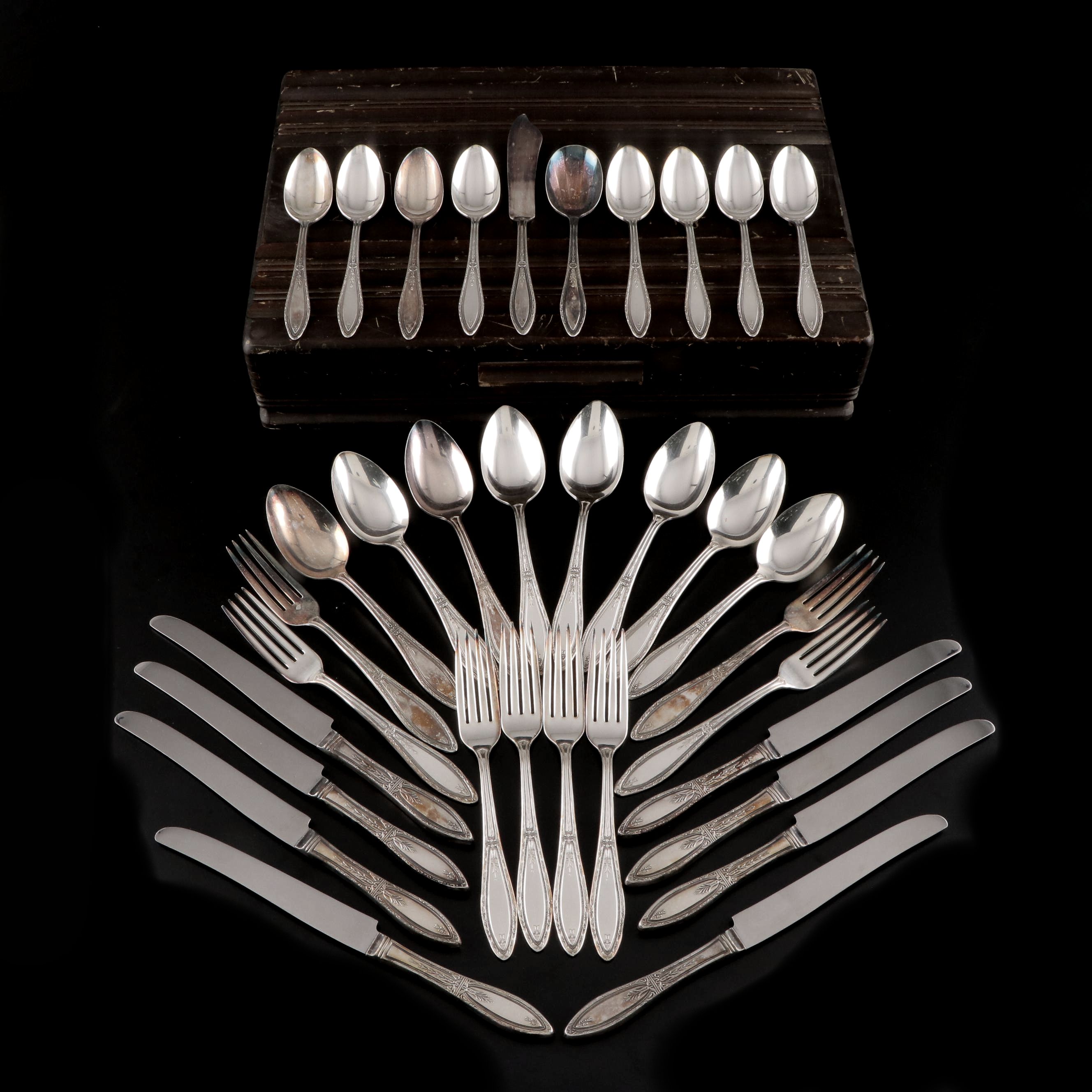 Wm. Rogers "Mystic-Coronet" Silver Plate Flatware, Mid-20th Century