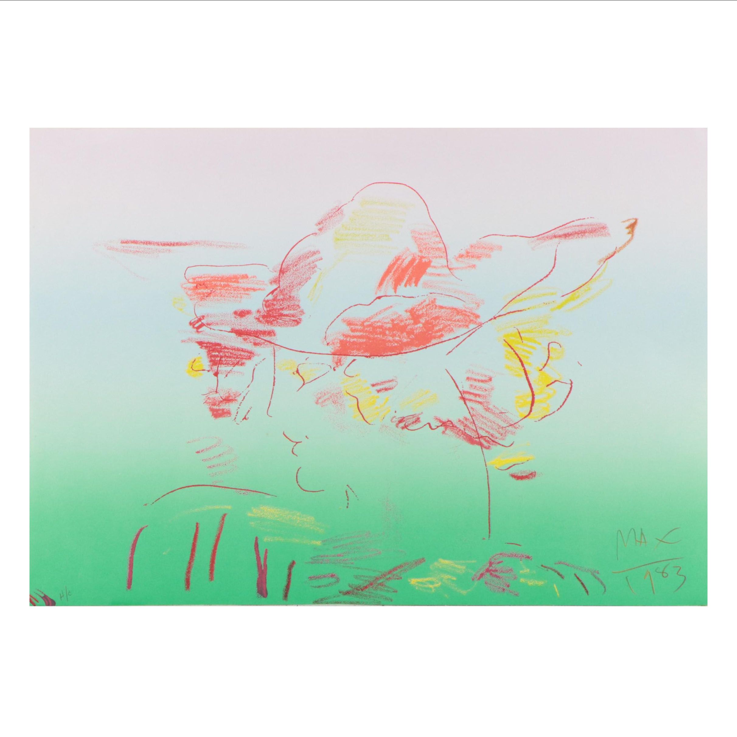 Peter Max Psychedelic Figurative Lithograph "The Dream," 1983