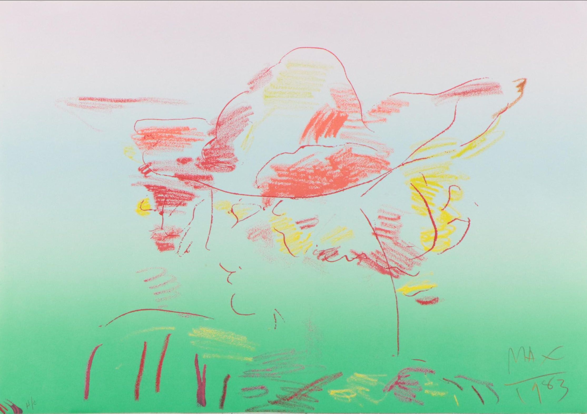 Peter Max Psychedelic Figurative Lithograph "The Dream," 1983