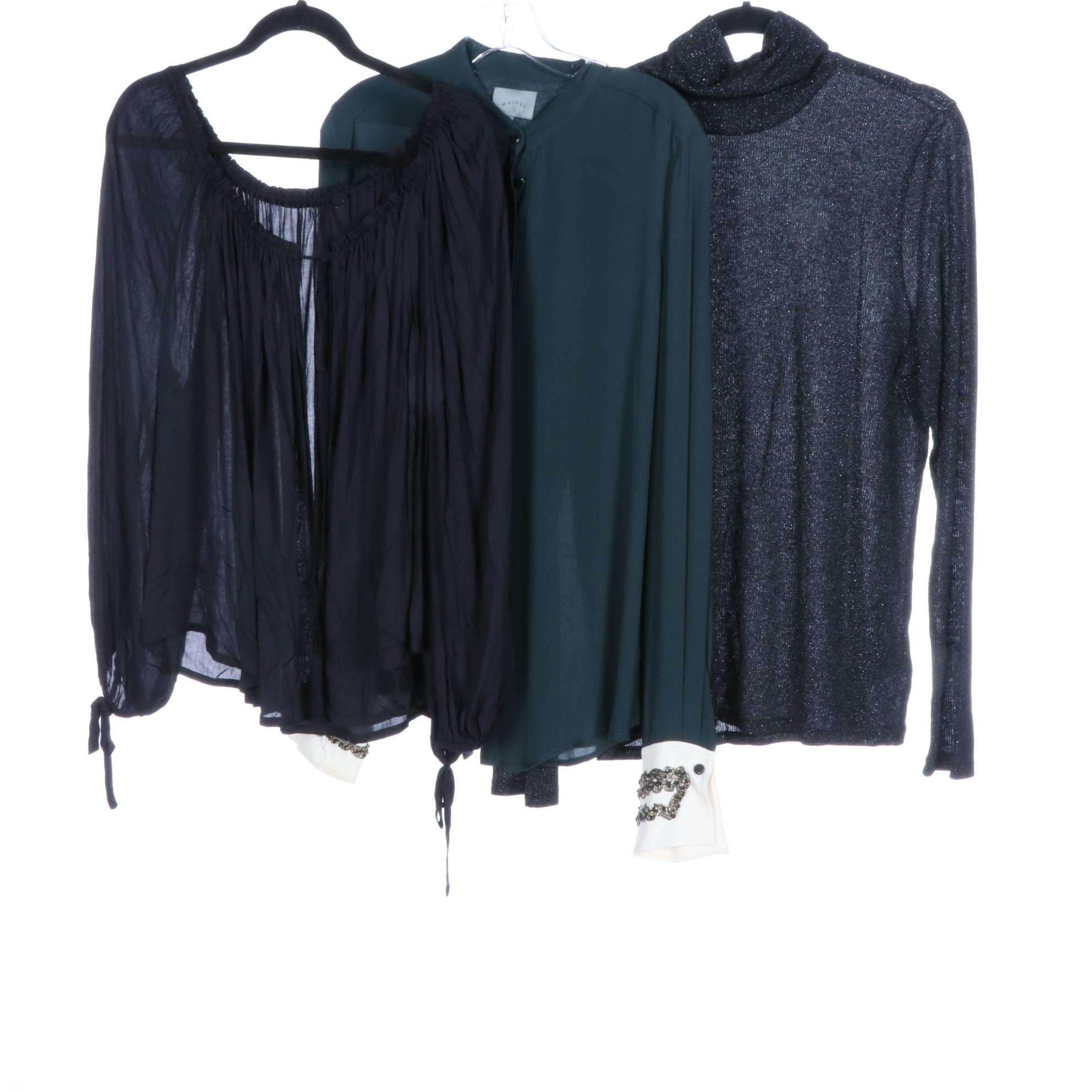 Maiyet Blouse, Vilagallo Velvet Top, Gathered Top, Wool Skirt, and More