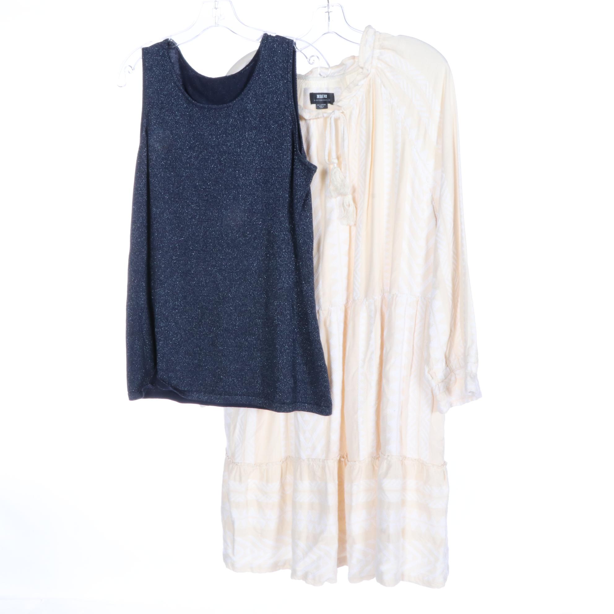 Maeve Dress with Drawstring Neckline, Colleen Lopez Pants, and More