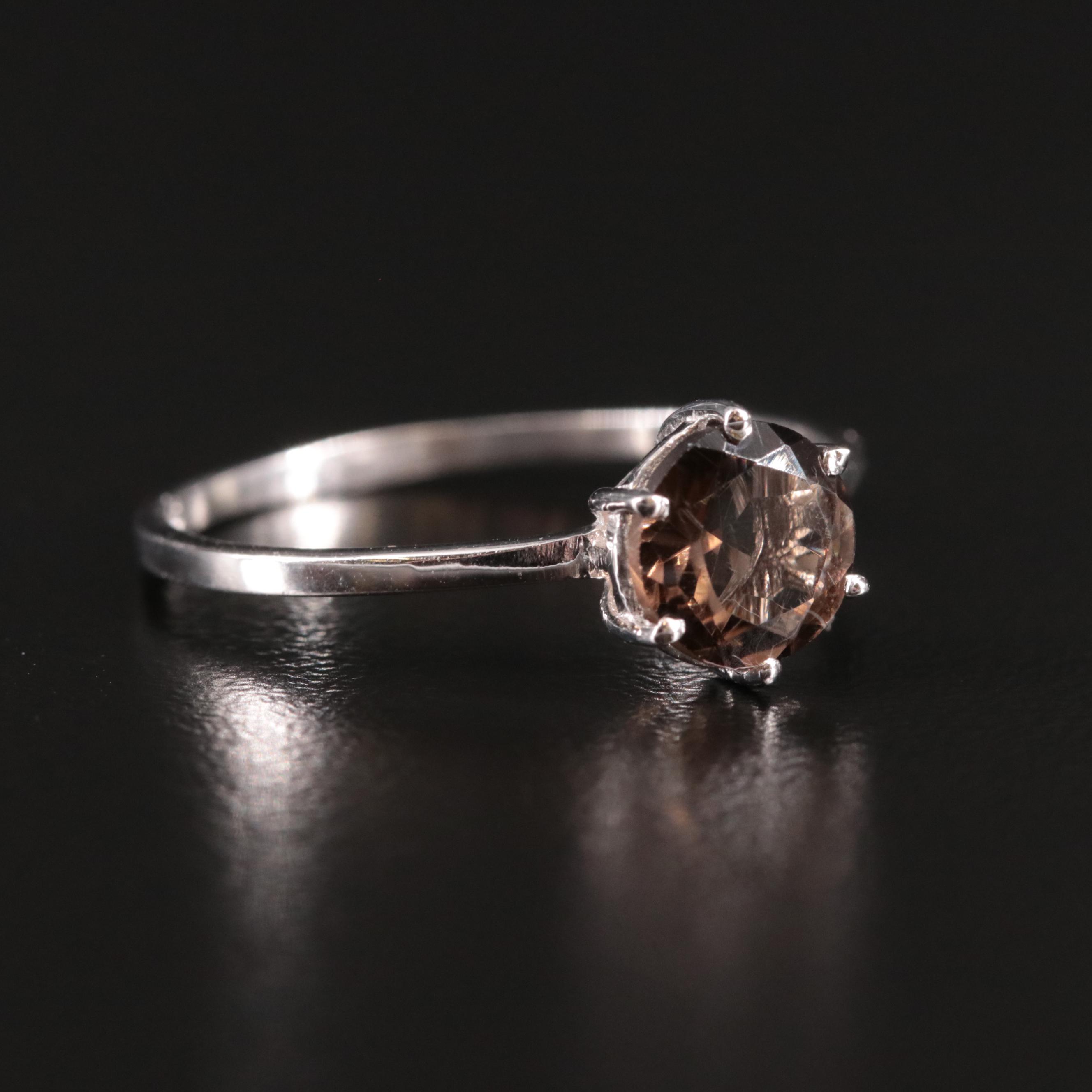 Sterling Smoky Quartz Ring