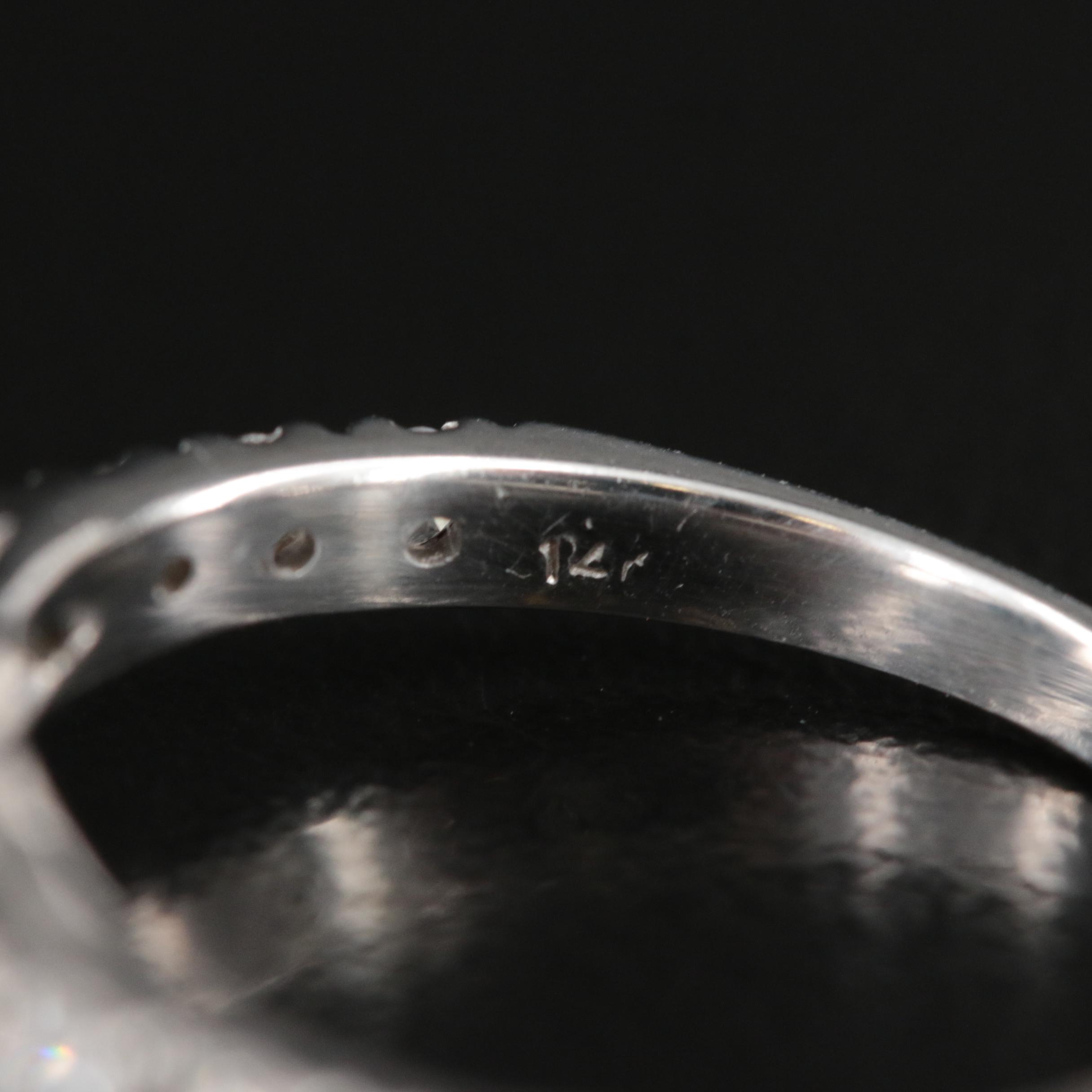 14K 3.23 CTW Diamond Ring with Fancy Deep Blue Center