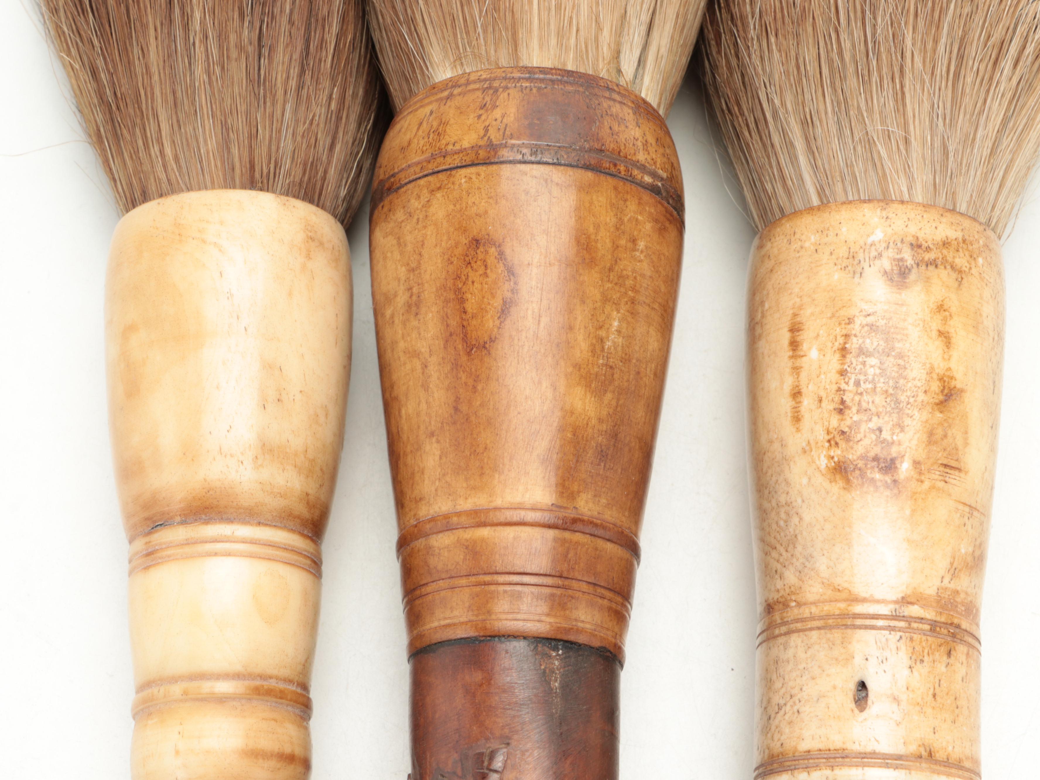 Chinese Calligraphy Brushes in Bone, Marble and Carved Bamboo